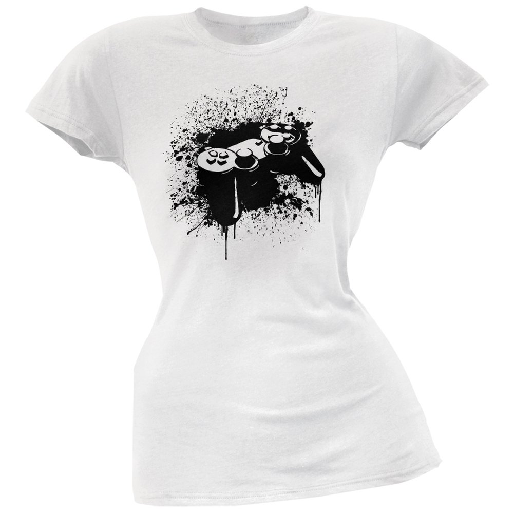 White Soft Juniors Game Controller T-Shirt - 2X-Large | Comfortable Cotton Tee for Gaming Enthusiasts & Casual Wear