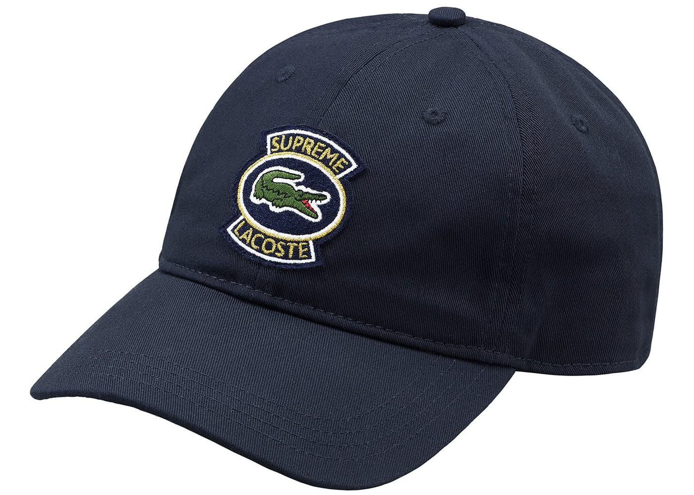 Supreme x Lacoste Twill 6-Panel Navy Baseball Cap - Stylish Unisex Hat for Streetwear & Casual Outfits