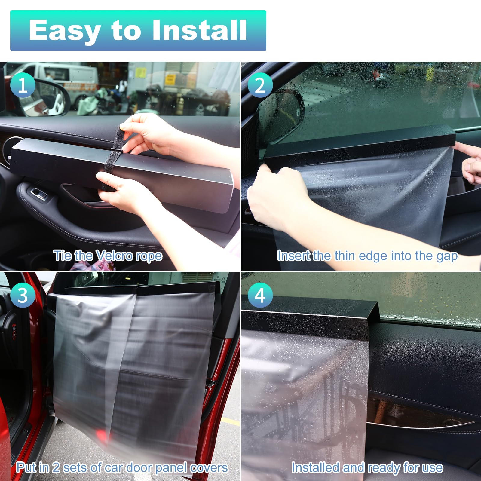 2 Pack Car Window Tint Tool Kit - Waterproof Door Panel Protector for Professional Window Film Installation | Perfect for DIY Auto Tinting & Vehicle Protection