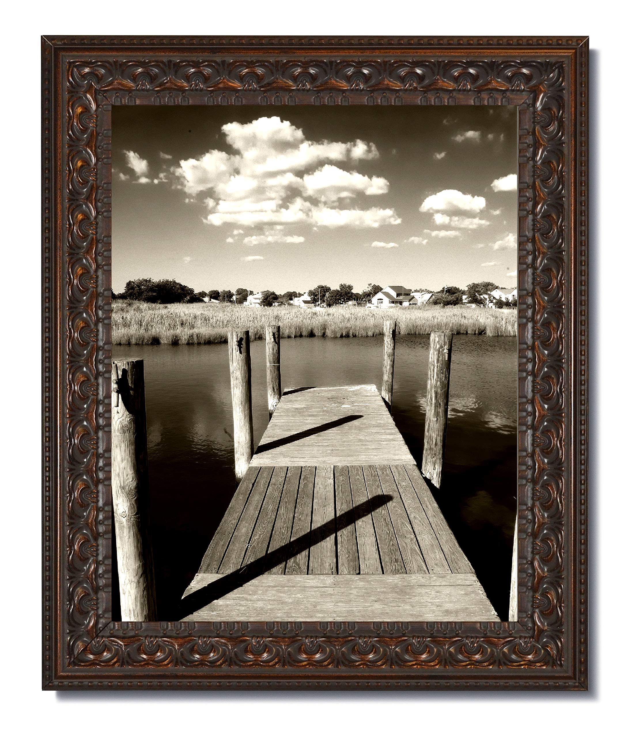 Set of 6 Vintage Bronze Photo Frames 11x14 - Elegant Ornate Wall & Tabletop Picture Frames with Clear Glass - Perfect for Home Decor, Wedding Photos, Family Portraits & Office Display