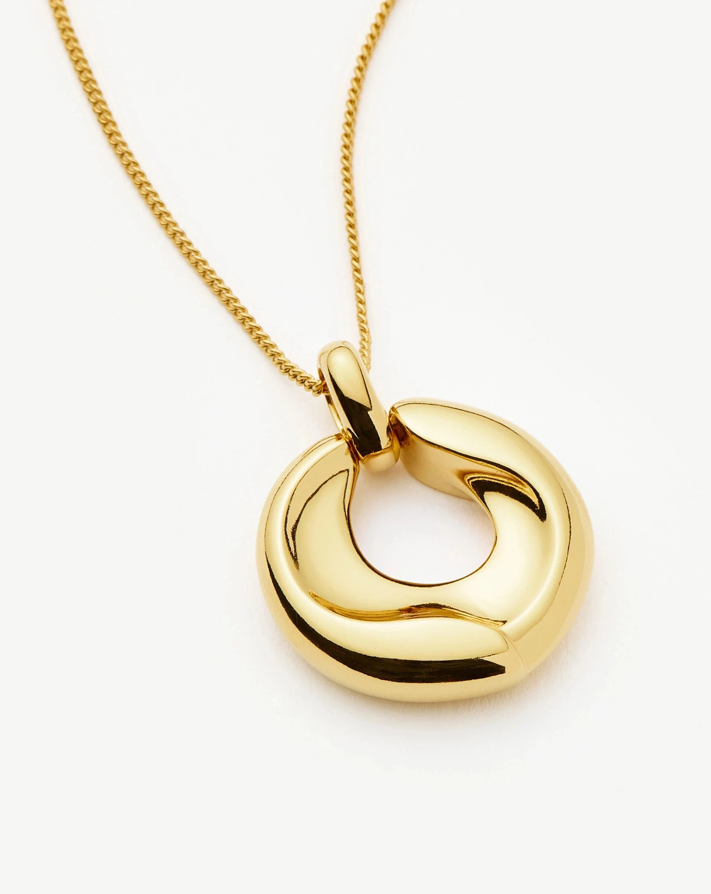 Elegant Sculptural Ridge Molten Pendant Necklace - 18k Gold Plated Jewelry for Women | Perfect for Evening Parties, Date Nights & Special Occasions