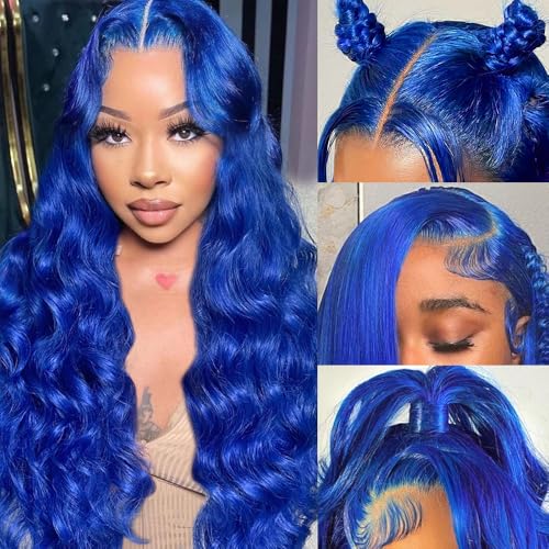 blue body wave wig
