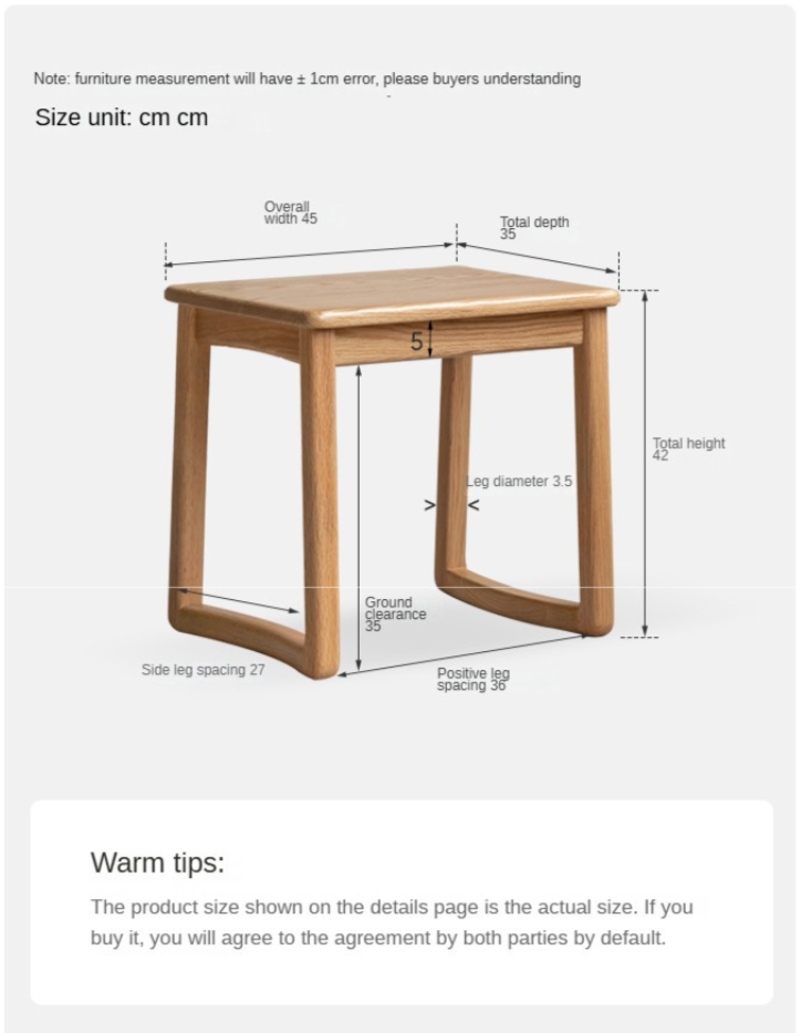 Premium Oak & Ash Solid Wood Tea Stool - Handcrafted Rustic Side Table for Living Room, Bedroom, or Balcony - Perfect for Tea Ceremonies, Reading Nook, or Decorative Accent