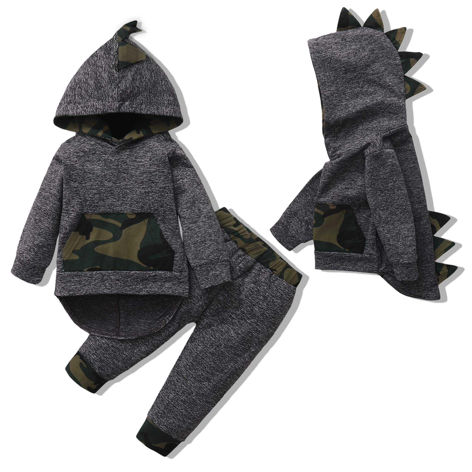 Renotemy Baby Boy Clothes Set - Plaid Long Sleeve Hoodie & Pants Outfit for Toddlers (Fall/Winter) | Warm Infant Winter Wear for Playdates & Family Photos