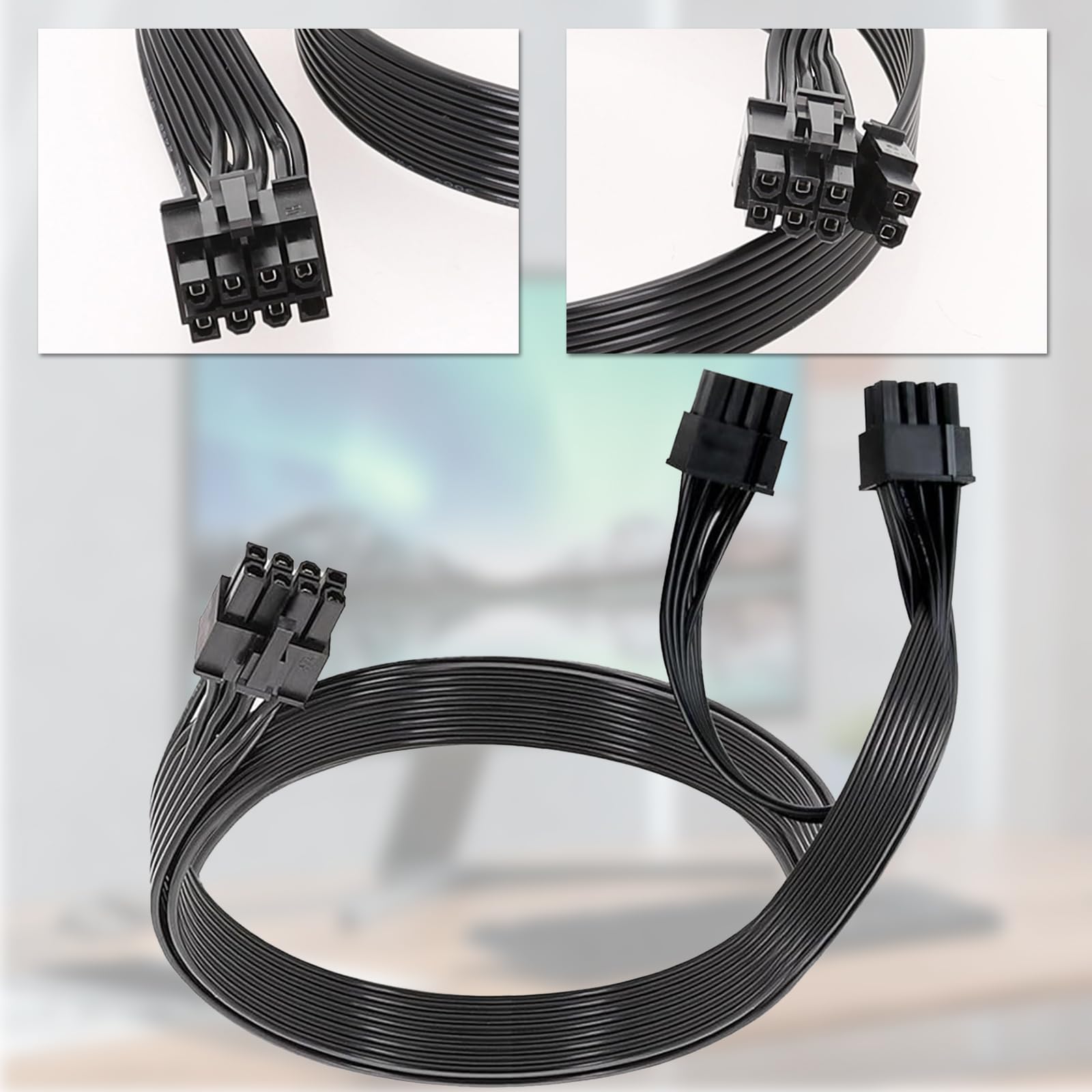 Premium CLKE PCIE Cable 8 Pin to 6+2 Pin Male to Male GPU Extension Cable - 70cm Modular Power Supply Cord Compatible with Corsair, Thermaltake, ARESGAME PSU - Perfect for PC Gaming Rigs & High-Performance GPU Setups