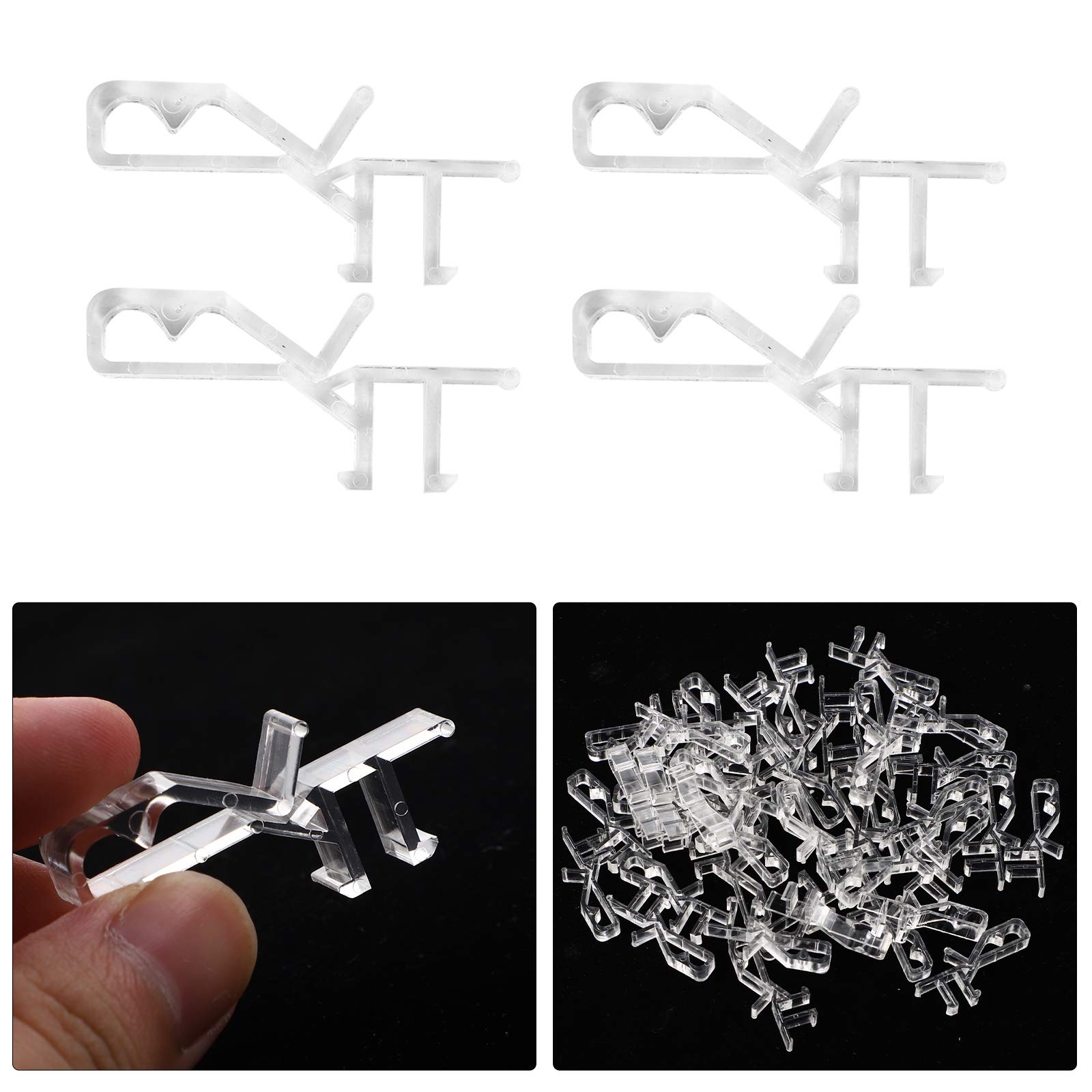 BESPORTBLE 40pcs Plastic Curtain Clips - Heavy Duty Curtain Hooks & Hinges for Drapes, Sheers, and Valances - Easy Installation for Home, Office, and Hotel Decor