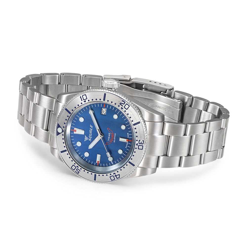 1545 Steel 40mm Blue Dial Men's Watch with Bracelet - Perfect for Business, Casual & Formal Occasions