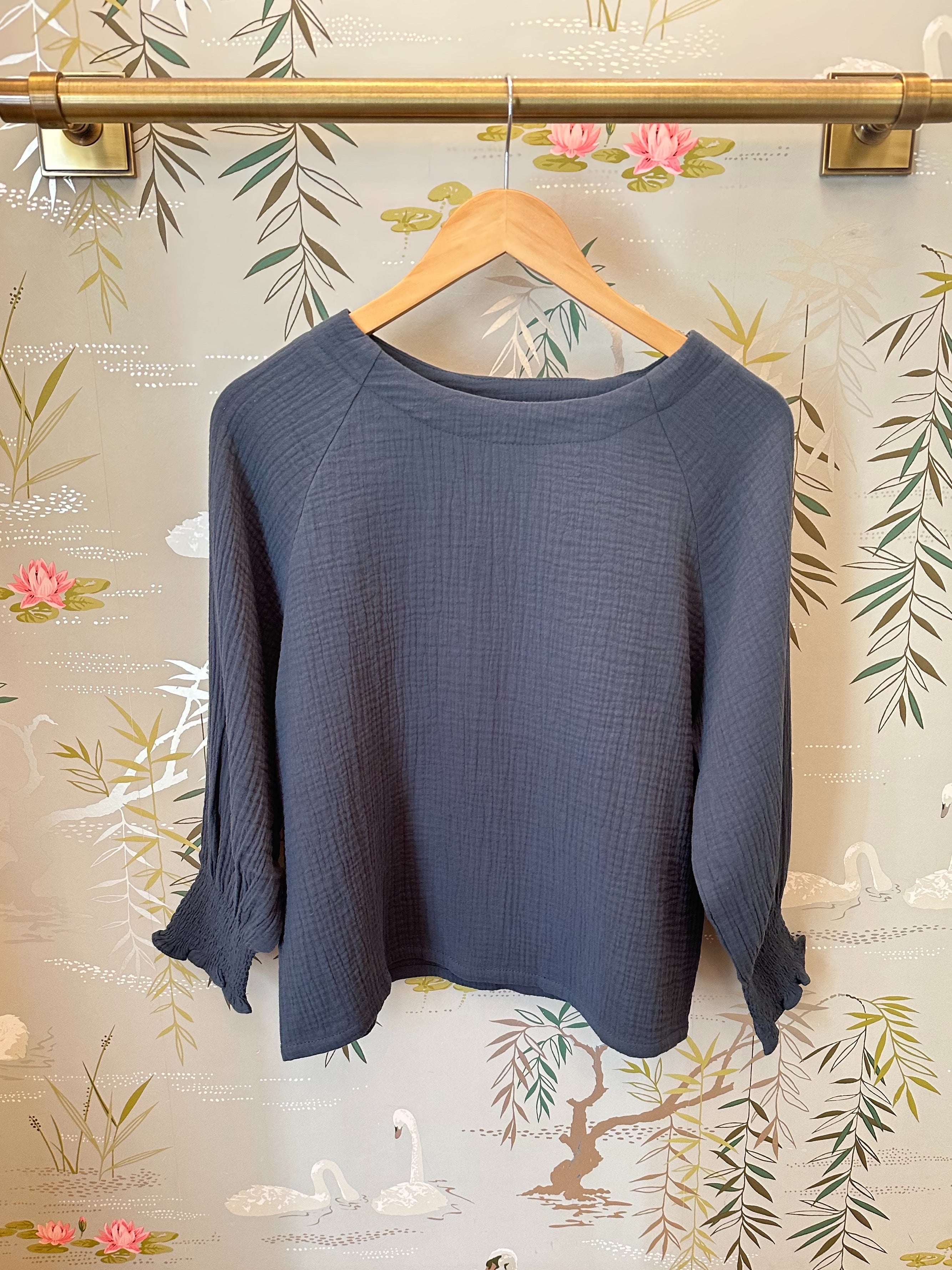 Zoe Peasant Blouse in Pebble - Flowy Boho Top for Women | Perfect for Casual Outings, Beach Days & Summer Festivals