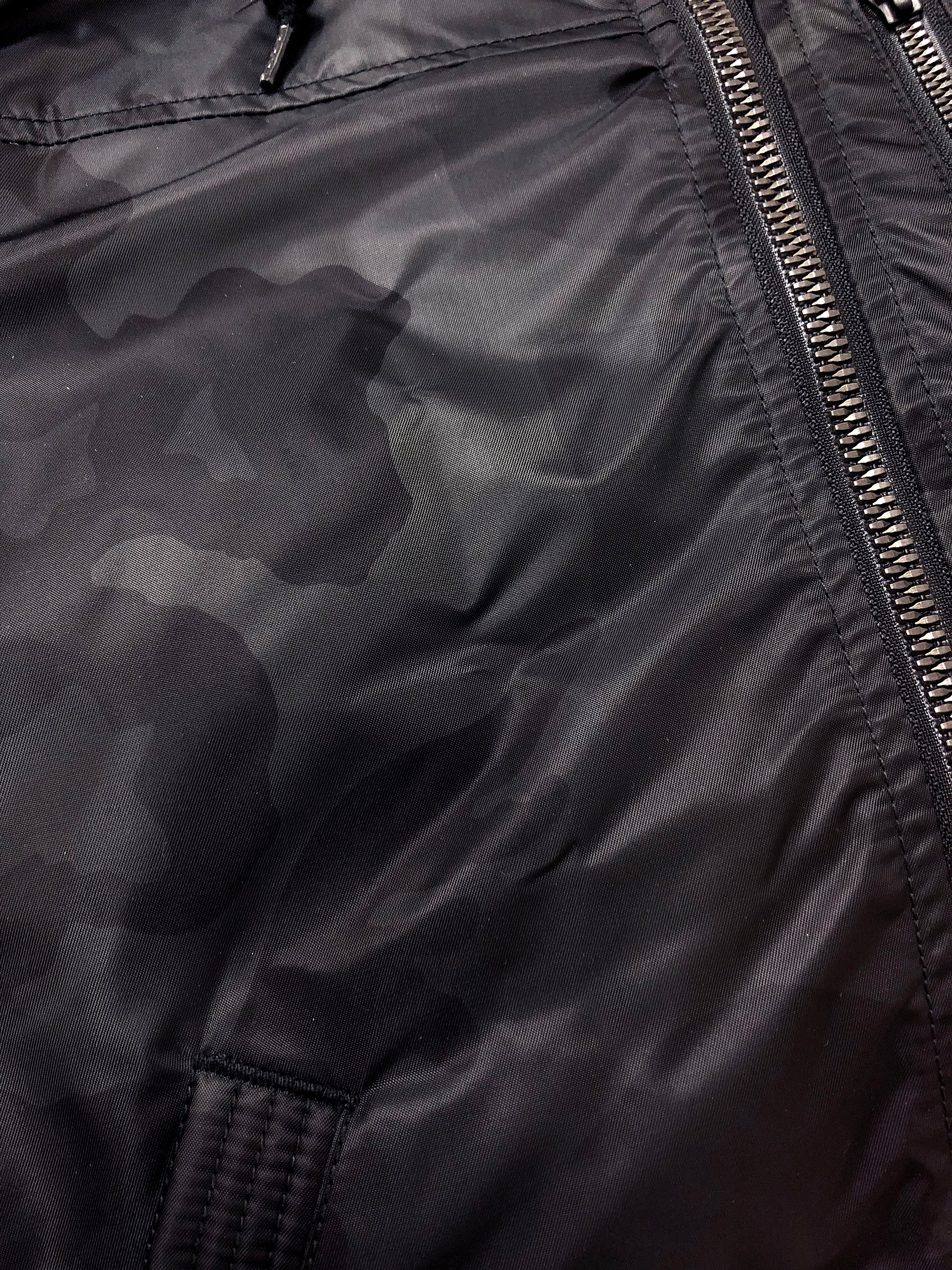 Alpha Industries Men's Military Style Hooded Puffer Jacket TA1672 - Nylon Padded Winter Coat with Rib Panel, Black Camouflage Pattern | Warm Outerwear for Outdoor Activities, Urban Streetwear & Cold Weather Protection