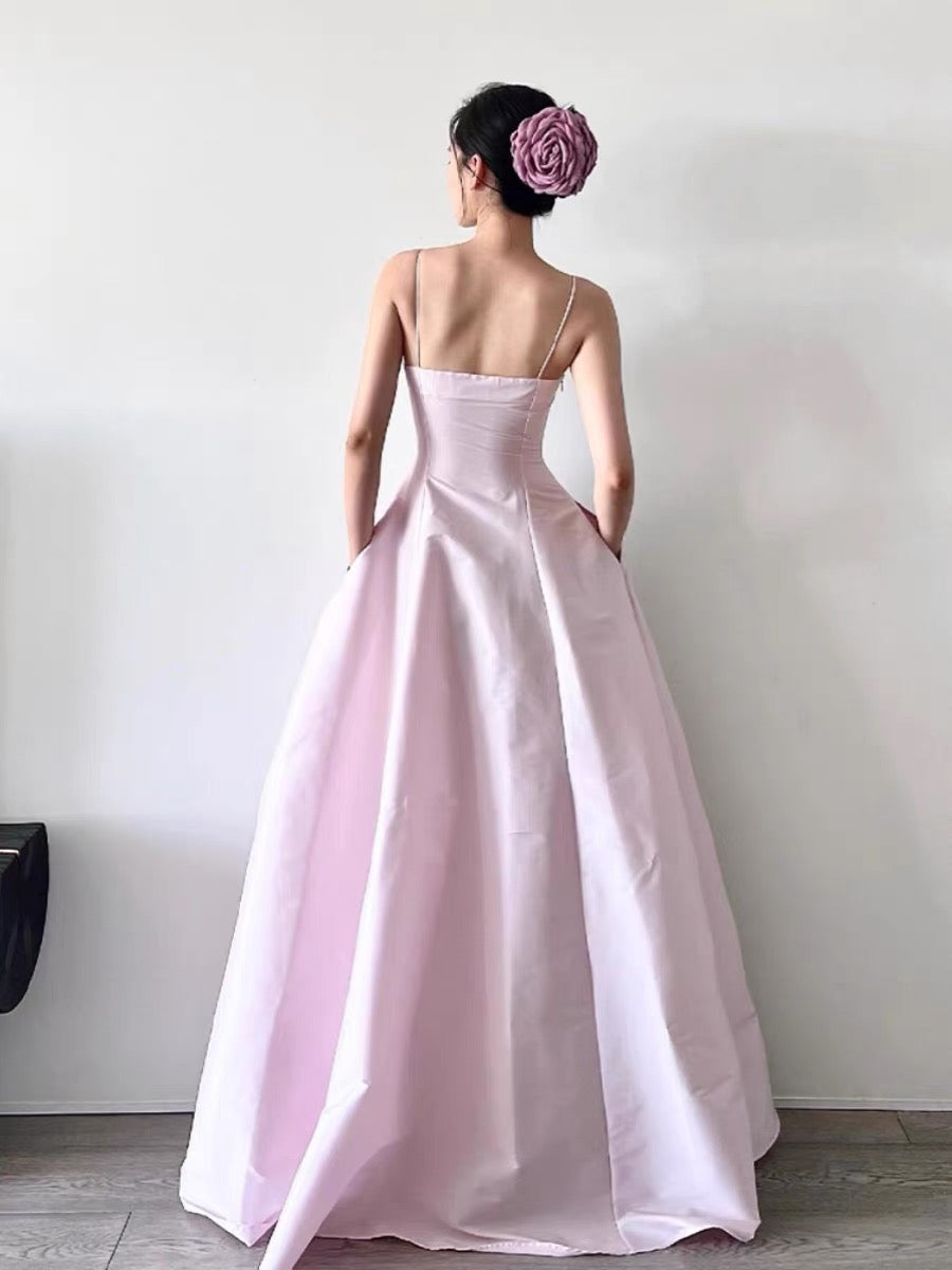 Elegant A-Line Pink Long Prom Dress for Formal Party - J3375 | Perfect for Homecoming, Prom Night, and Evening Galas