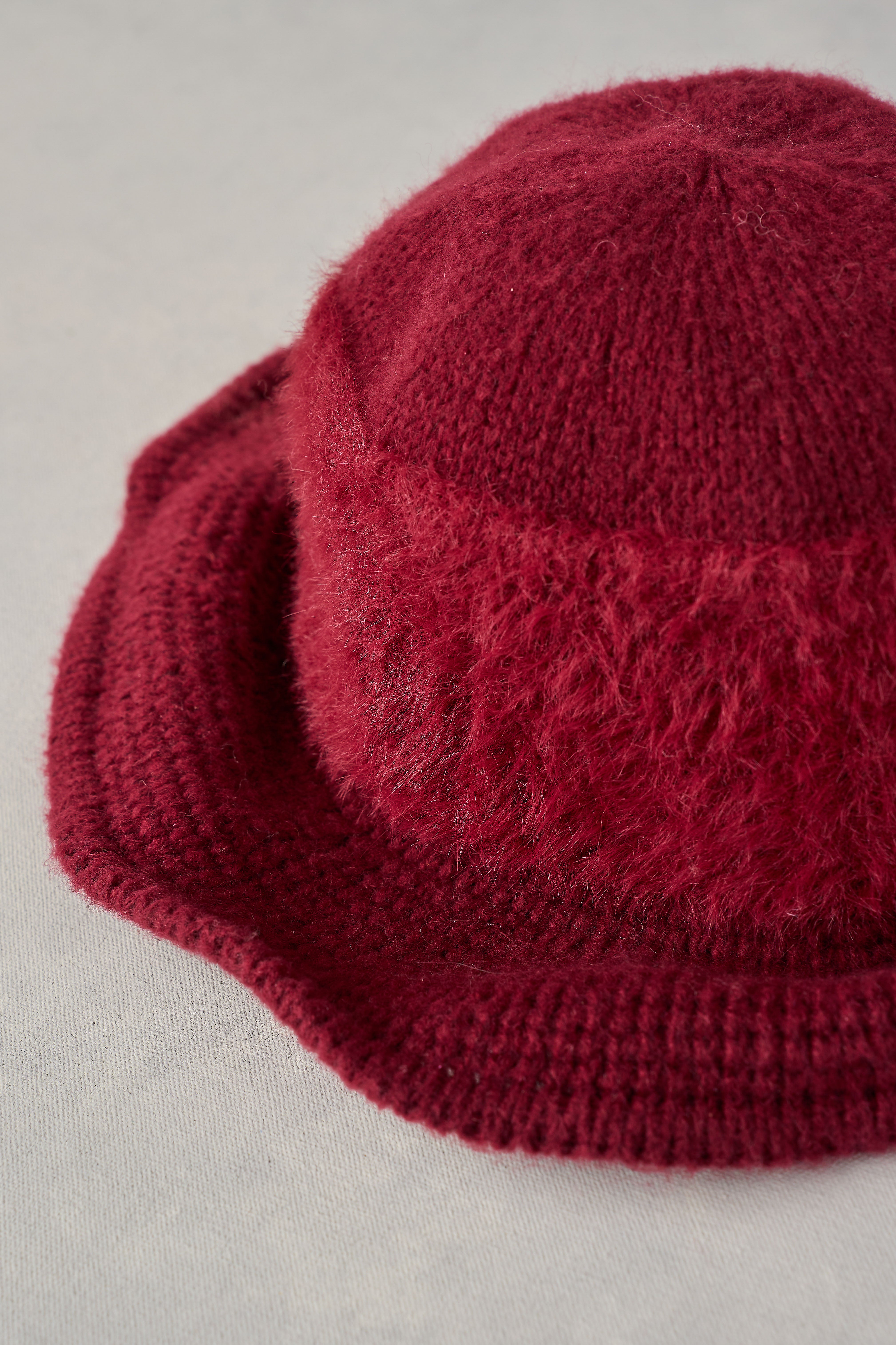 Fluffy Cloche Hat for Women - Soft Winter Beanie Burgundy Red - Perfect for Cold Weather, Outdoor Activities & Fashion Accessories