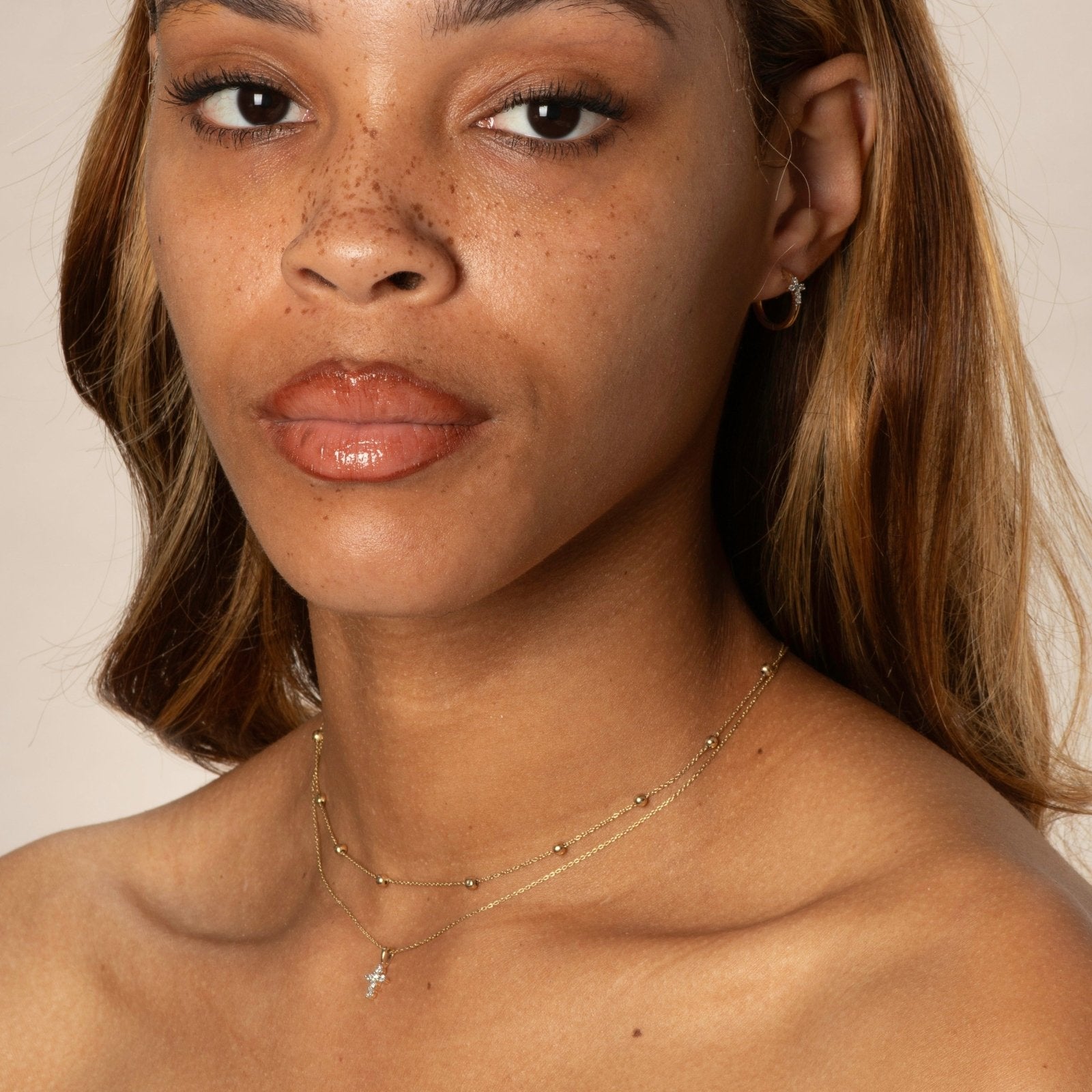 10k Yellow Gold Dainty Diamond Cross Pendant Necklace - Elegant Religious Jewelry for Women, Perfect for Gifts, Baptism, Weddings & Everyday Wear