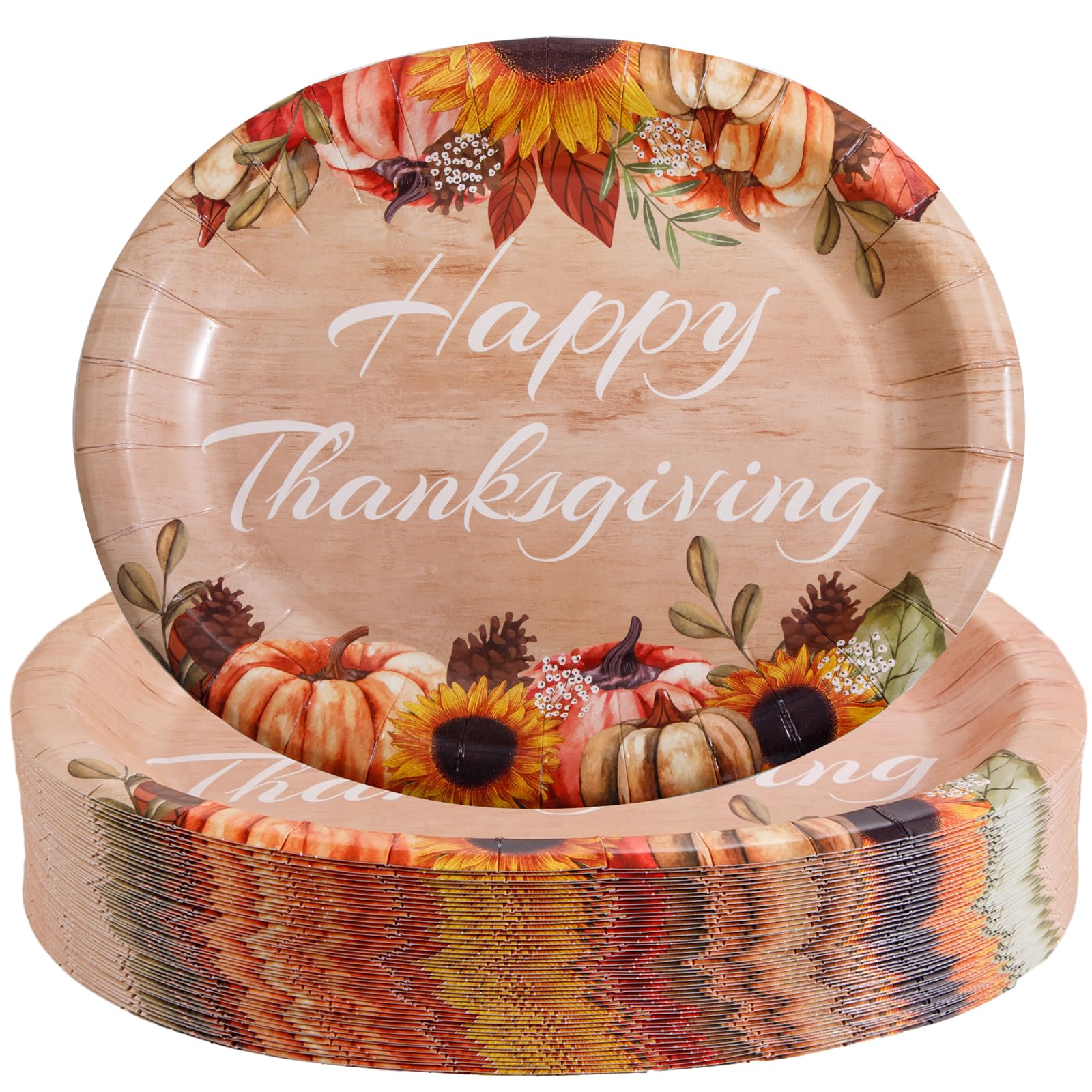 50-Pack Thanksgiving Paper Plates - 10