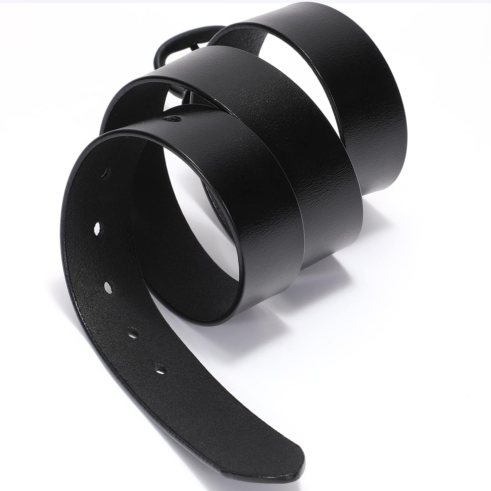 WHIPPY Women's Genuine Leather Belt for Jeans, Pants & Dresses - Adjustable Waist Belt with Pin Buckle for Ladies (Black) | Perfect for Casual Outfits, Office Wear & Special Occasions
