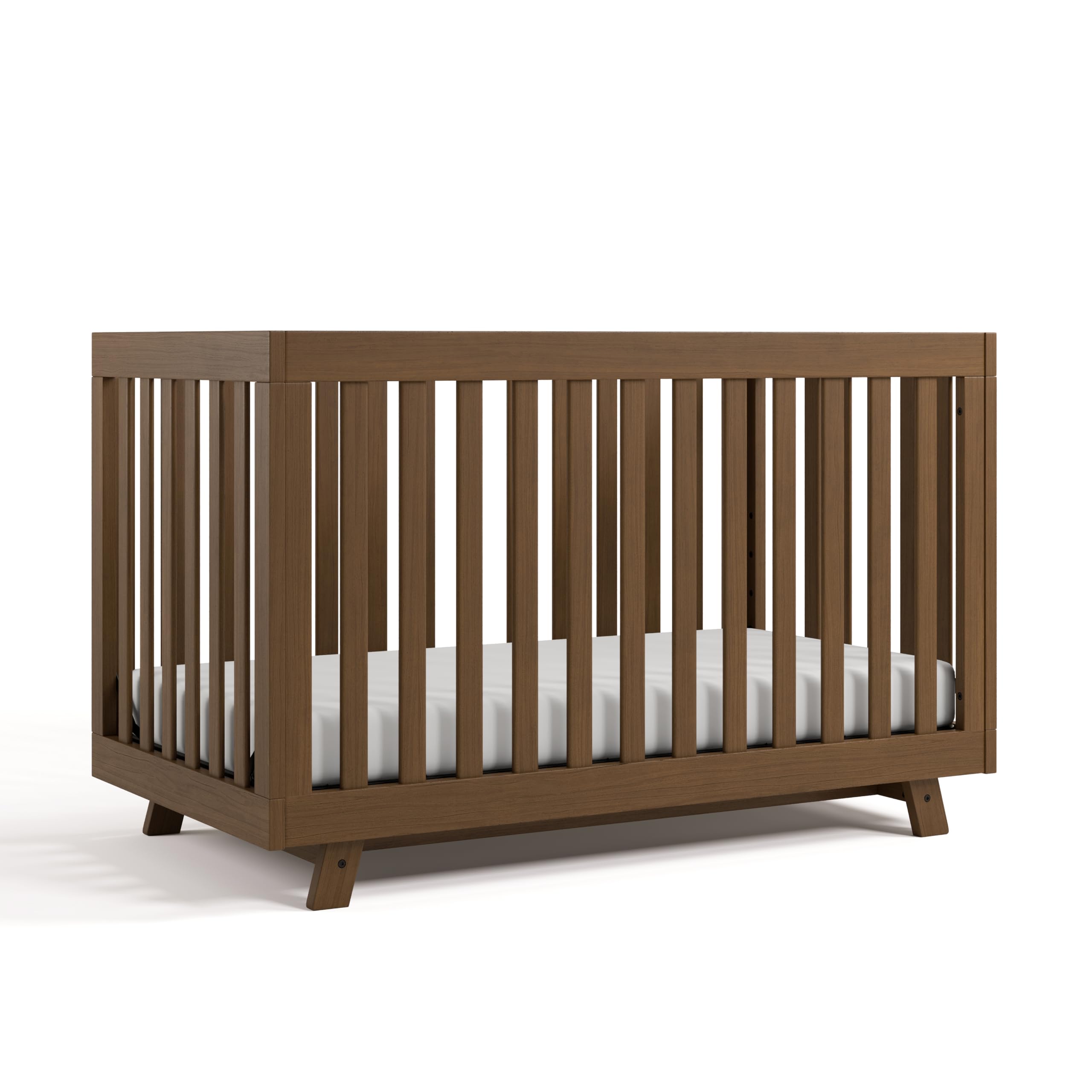 Storkcraft Beckett 3-in-1 Convertible Crib in Hazelnut - GREENGUARD Gold Certified, Converts from Crib to Toddler Bed, Fits Standard Full-Size Crib Mattress | Safe Nursery Furniture for Newborns & Toddlers | Perfect for Baby Rooms & Daycare Centers