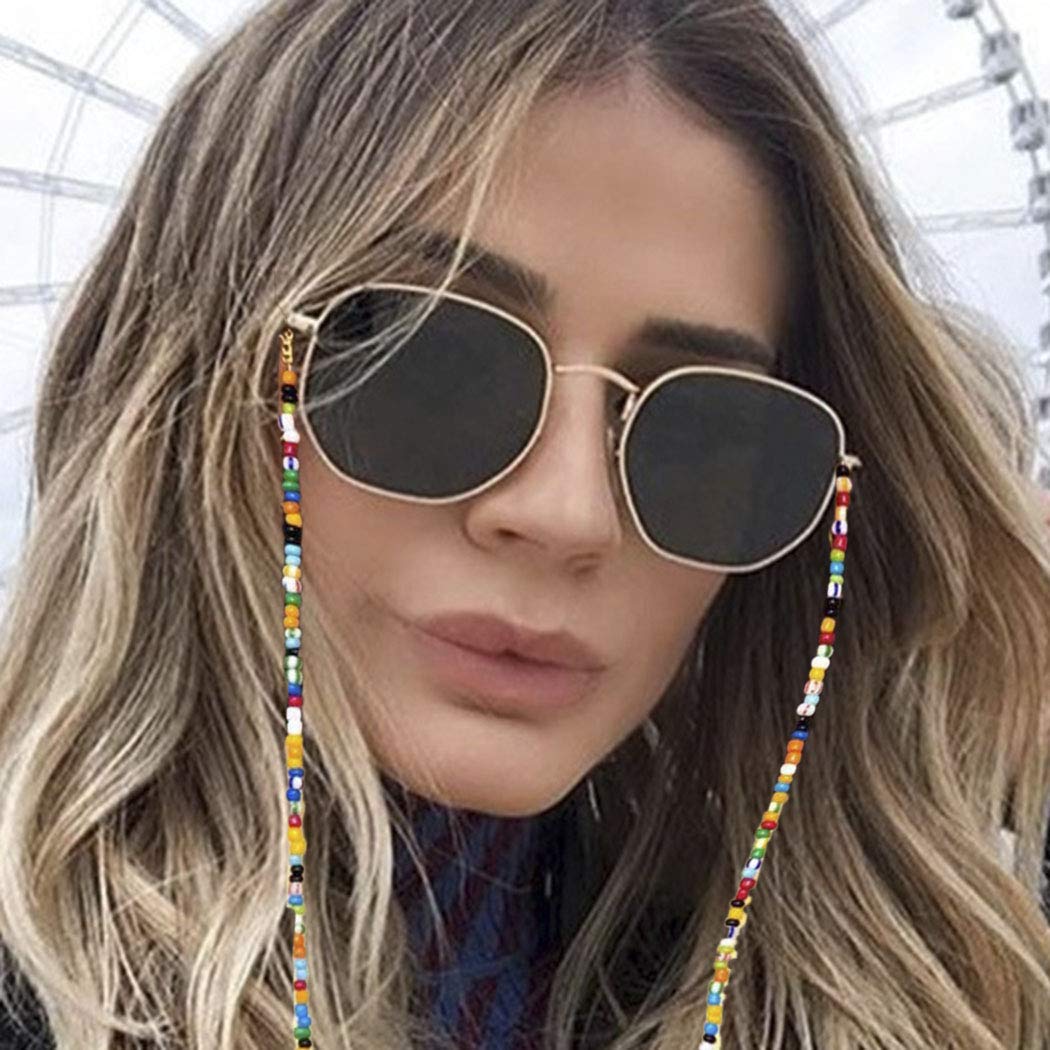 Jovono Stylish Beaded Eyeglass Chain & Mask Holder - Adjustable Eyewear Lanyard for Women | Perfect for Reading Glasses, Sunglasses & Face Masks (Office, Travel, Daily Use)