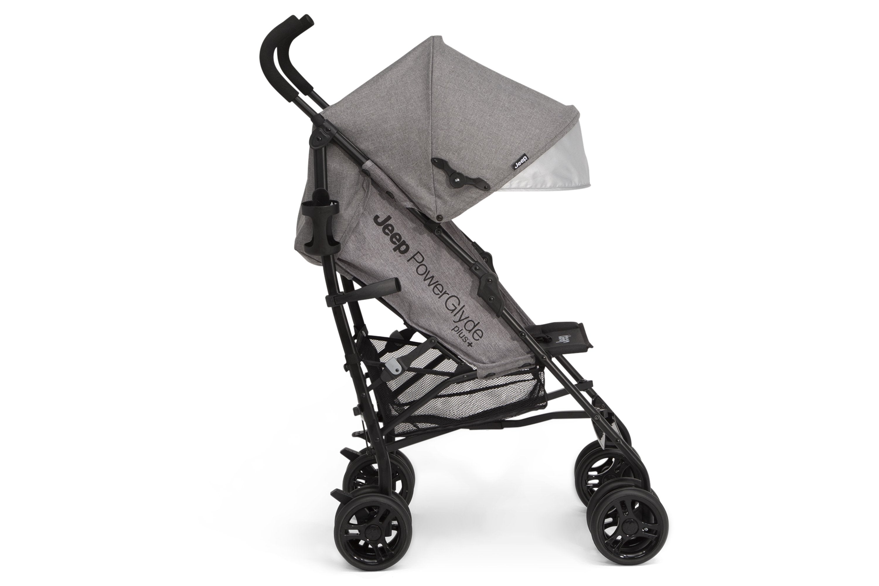 Jeep PowerGlyde Plus Stroller - Lightweight Compact Travel Stroller with One-Hand Fold, Adjustable Canopy & Storage Basket - Perfect for Travel, Shopping & Everyday Use