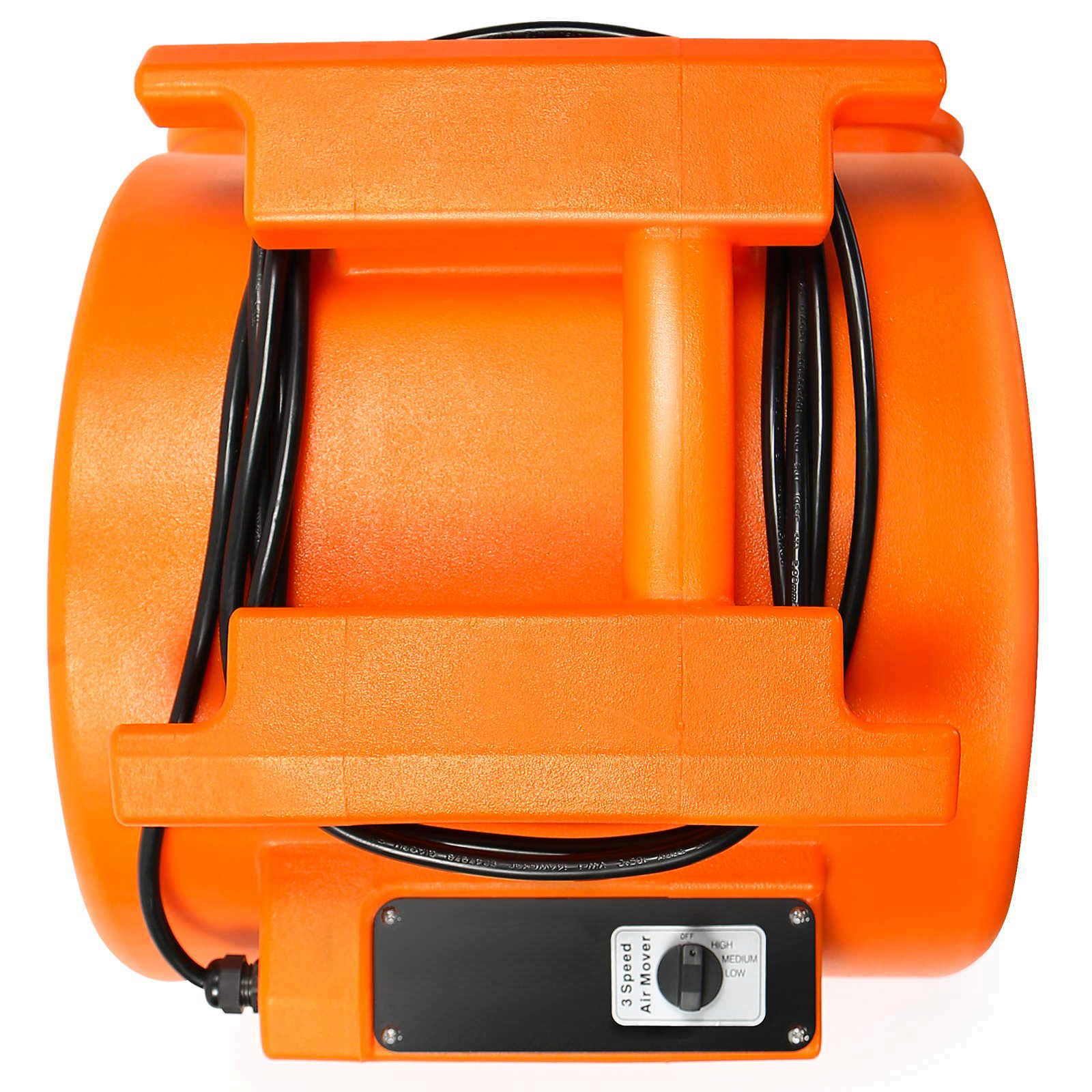 Dryser 12pk 1HP Industrial Air Mover - 3-Speed Stackable Carpet Dryer & Floor Blower Fan (Orange) - Perfect for Water Damage Restoration, Flood Cleanup, and Quick Drying of Carpets, Floors & Construction Sites