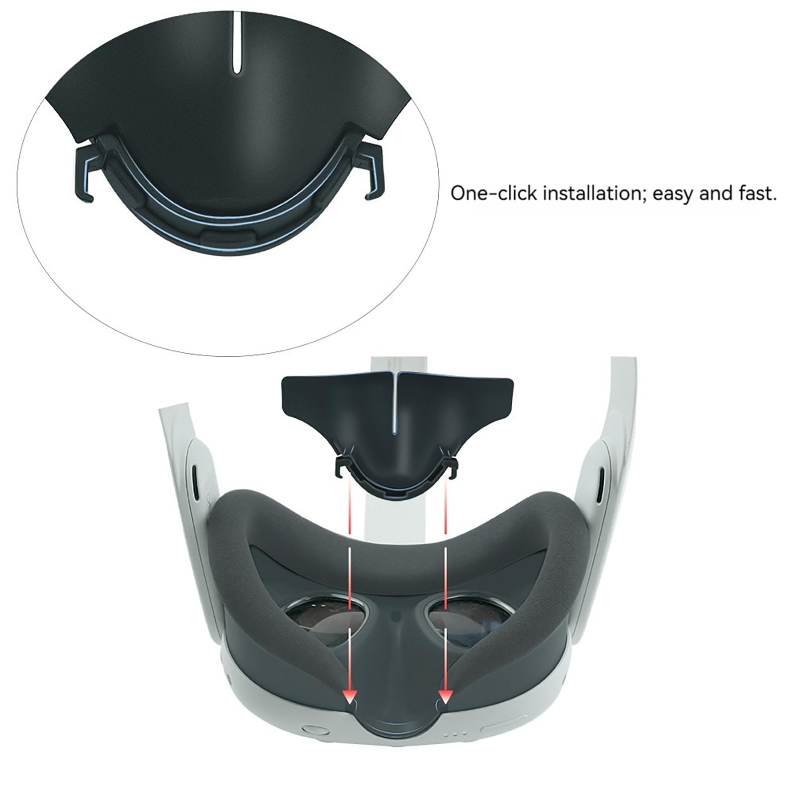 1 PC VR Headset Soft Nose Pad for Meta Quest 3 - Anti-Light Leak Silicone Nose Guard & Blackout Cover Cushion Accessories - Perfect for Gaming, VR Movies & Immersive Experiences
