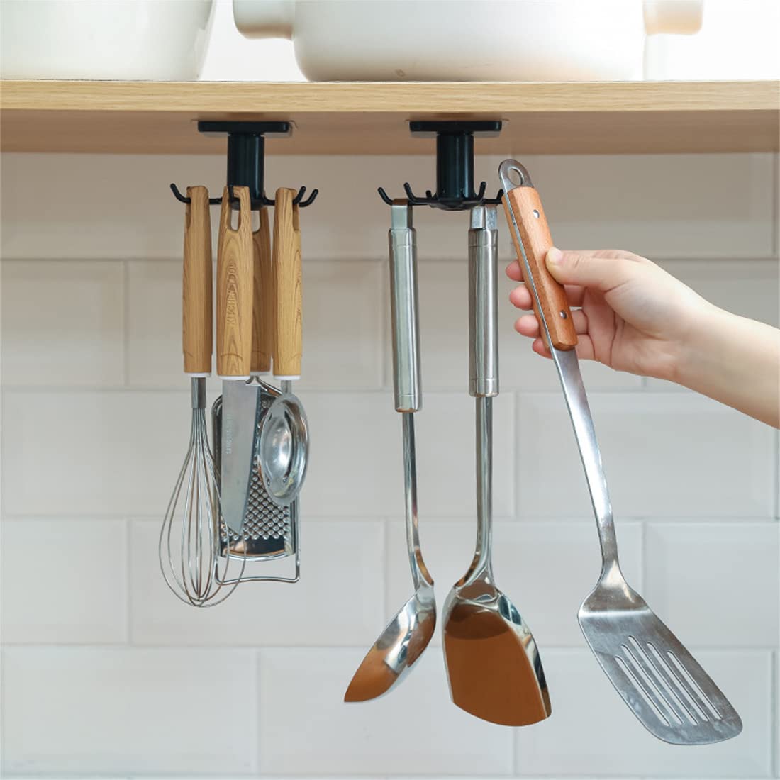 **Kitchen Organizer and Storage Rack - Cabinet Organizer with Hooks for Spices, Utensils & Cookware | Perfect for Pantry, Countertop & Cabinet Organization**