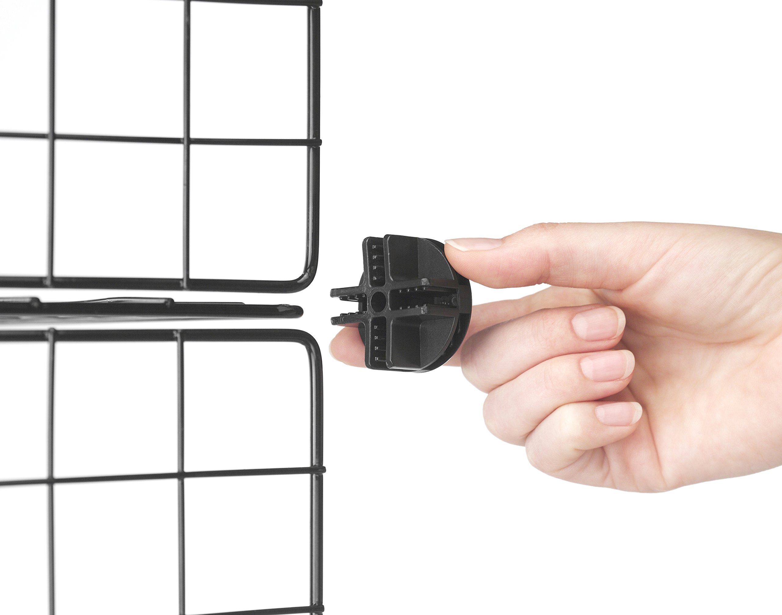 Whitmor 4-Pack Stackable Interlocking Wire Storage Cubes - Black Organizer Shelves for Closet, Pantry & Home Organization