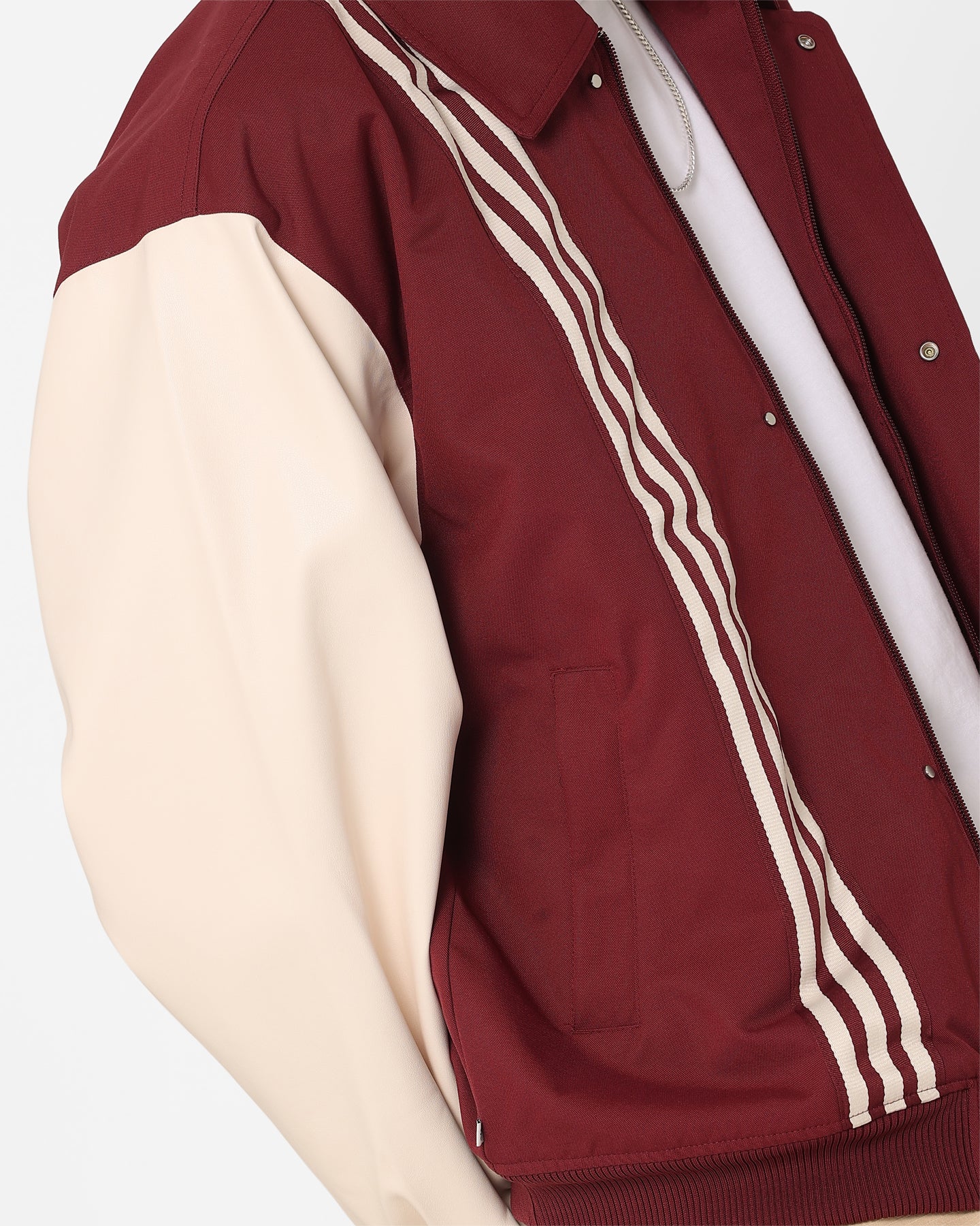 Adidas Metro Varsity Jacket for Men - Shadow Red Color | Stylish Sporty Baseball Jacket for Casual Wear & Street Fashion