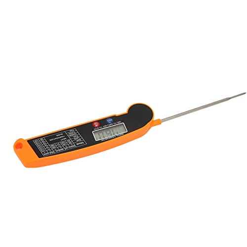 High Accuracy BBQ Thermometer - Portable, Foldable Cooking Food Thermometer for Grilling, Smoking & Baking (Orange) | Perfect for Outdoor BBQ, Kitchen & Camping Use