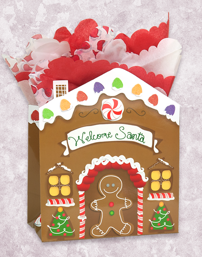 Christmas Gingerbread House Gift Bags - Holiday Party Favors, Xmas Treat Bags for Cookie Exchange, Classroom Gifts & Festive Decorations