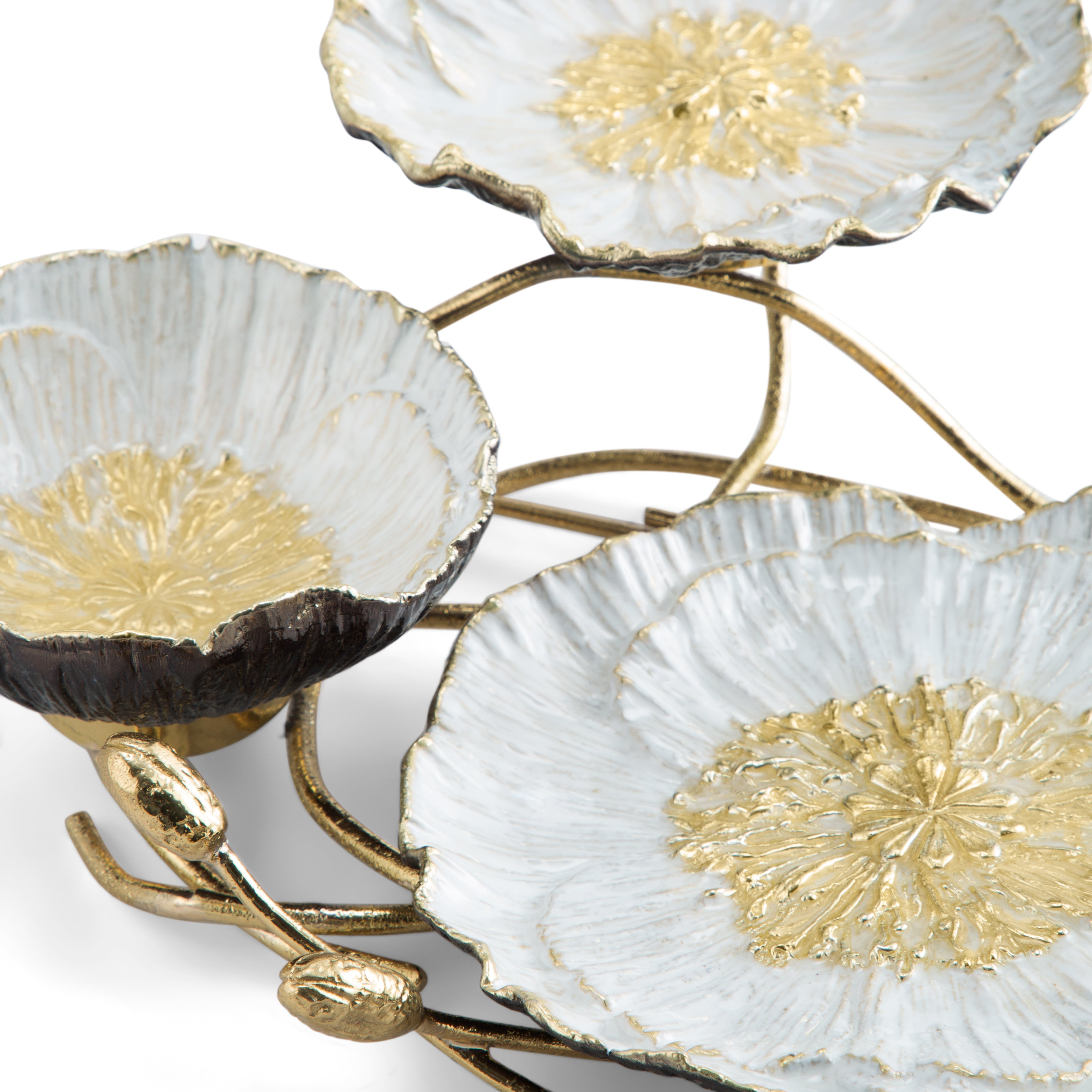 3 Tier Anemone Serving Dish - Elegant Decorative Tray for Desserts, Snacks & Party Food Display - Perfect for Weddings, Tea Parties & Home Decor