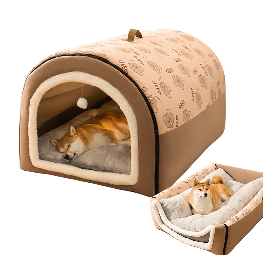 **Cozy Dog Bed House for Cats & Small Dogs - Washable Cover, Non-Slip Bottom | Indoor Pet Shelter for Comfort**    (Note: The optimized title keeps core keywords like 