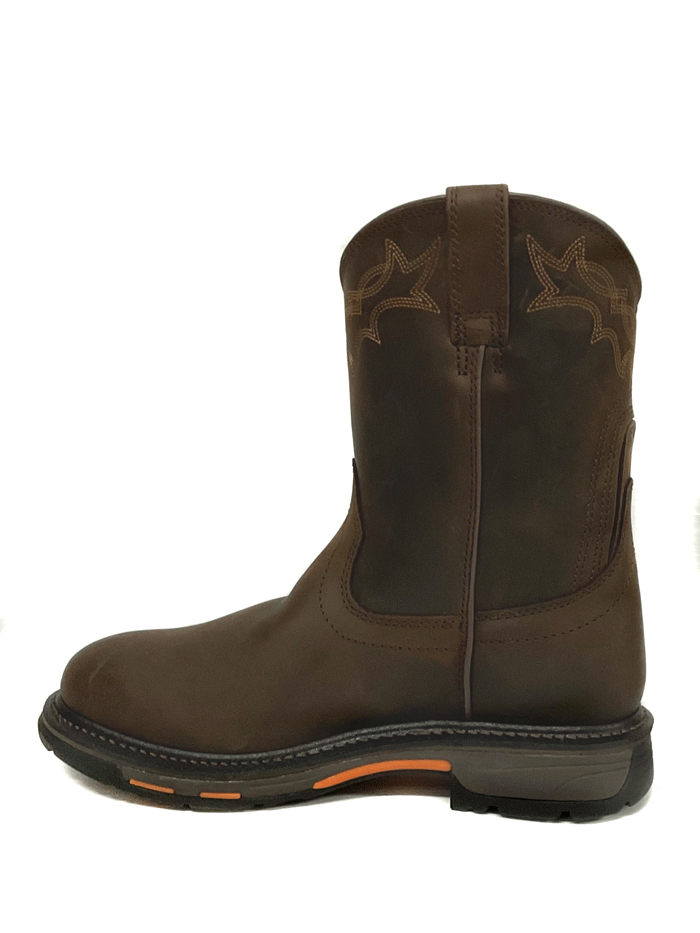 Ariat Men's WorkHog Waterproof Work Boots - Oil & Slip Resistant, Distressed Brown Leather - Ideal for Construction, Farming & Outdoor Work