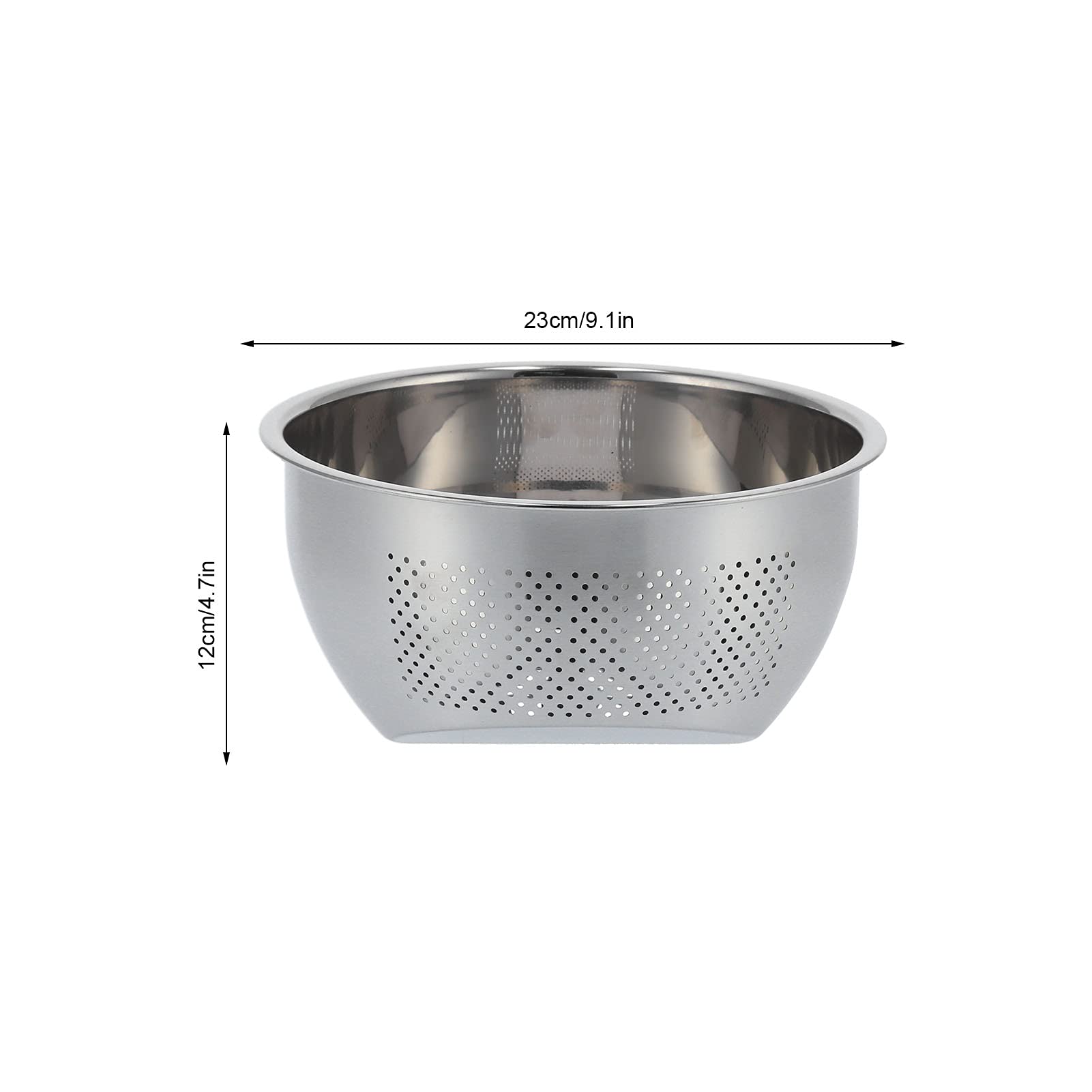 Premium Stainless Steel Rice Washing Bowl - 2-in-1 Multifunctional Colander & Kitchen Strainer with Side Drain Holes for Washing Rice, Vegetables, Fruits, Beans & Pasta - Ideal for Kitchen Prep, Salad Making & Healthy Cooking (Small Size)