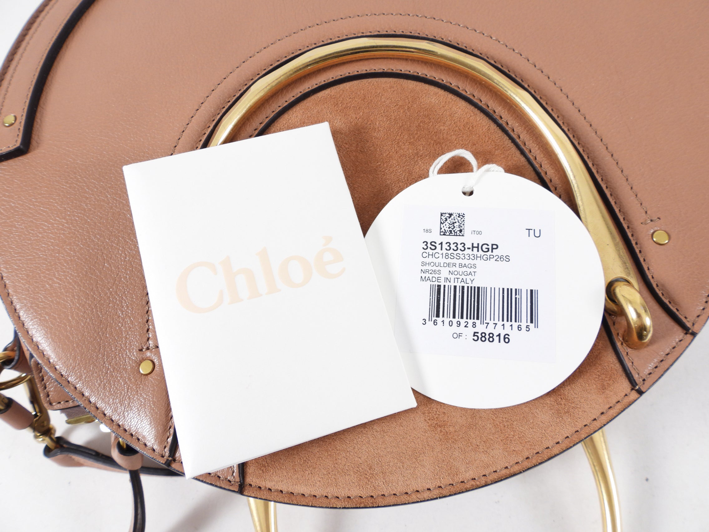 Chloe Large Nougat Leather Round Pixie Bag - Stylish Women's Shoulder Handbag for Work, Travel & Evening Out