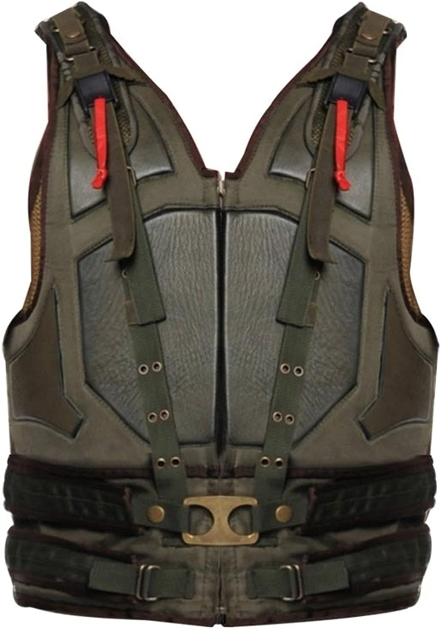 Men's Military Green Leather Vest Inspired by Tom Hardy Bane in The Dark Knight Rises | Stylish Motorcycle Jacket for Cosplay, Halloween & Fashion Outfits