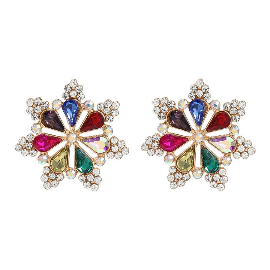 Exquisite Diamond Flower Earrings for Women - Elegant Dangle Drop Earrings for Party, Wedding & Special Occasions
