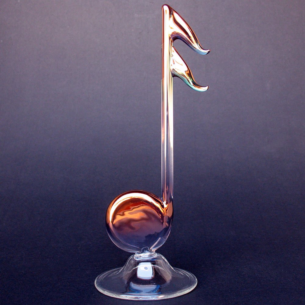 Hand Blown Glass Music Note Figurine - Elegant Decorative Ornament for Musicians, Music Lovers & Home Decor | Perfect Gift for Christmas, Birthday & Special Occasions