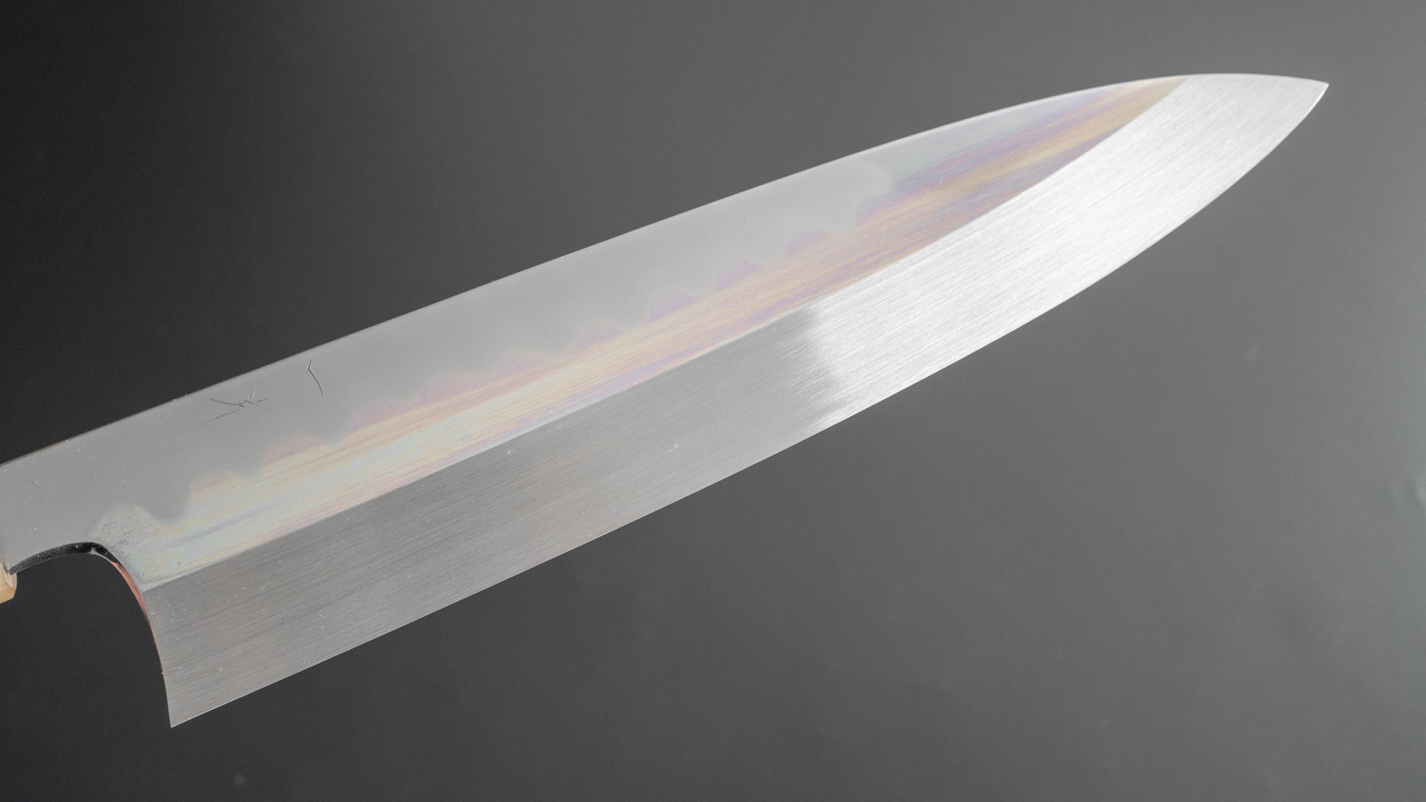 Hitohira Togashi Kyuzo White #1 Hakumon Mizu Honyaki Gyuto 240mm Japanese Chef Knife - Kurokaki Persimmon Handle with Saya (#048) - Premium Kitchen Knife for Sushi, Sashimi & Meat Cutting
