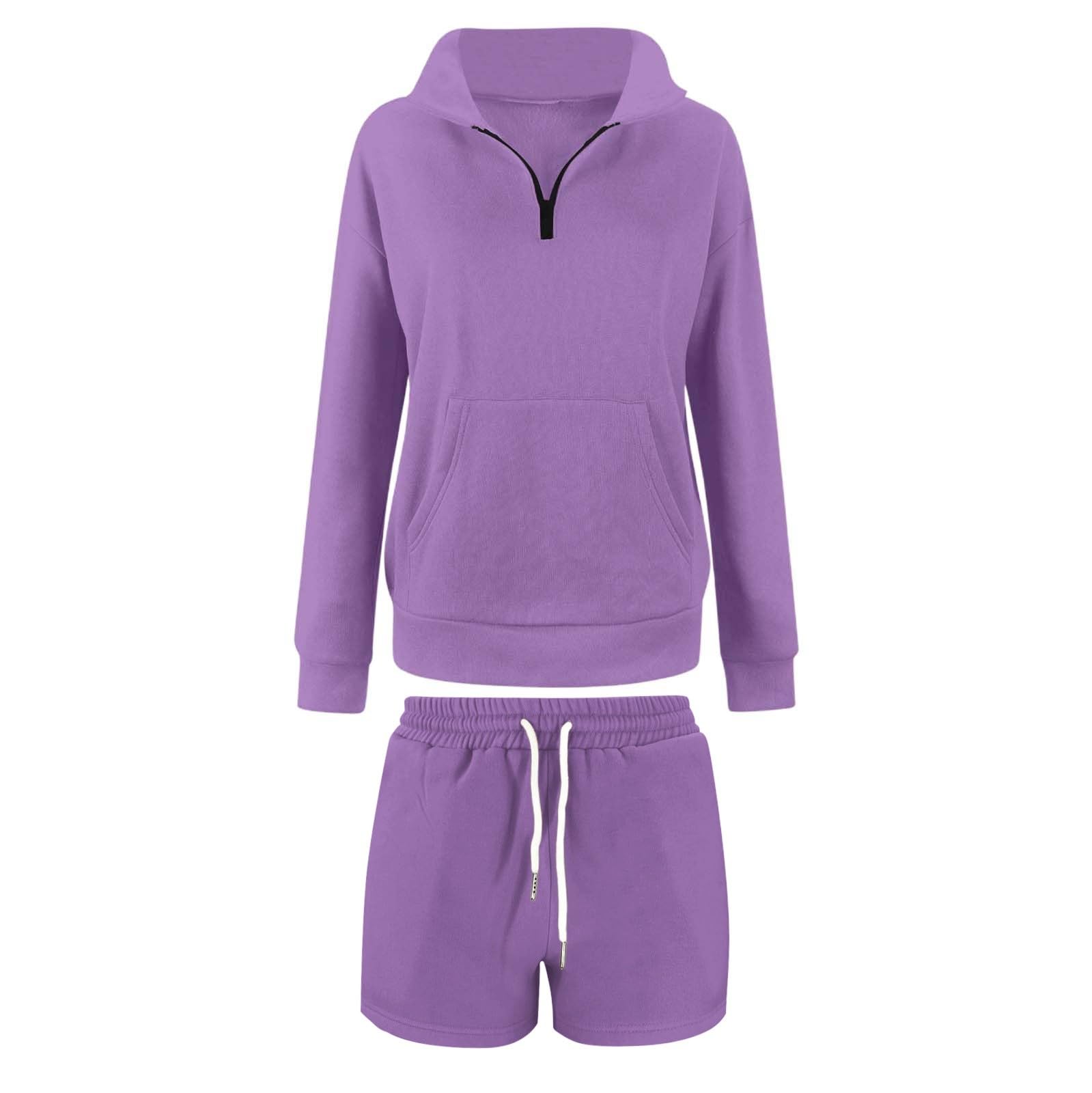 LCMTWX Women's 2-Piece Sweat Suit Set - Cute 2000s Workout Outfit with Tummy Control Leggings & 3-Pack Workout Shorts | Gym, Yoga, Running & Lounge Wear | Women's Activewear Sale
