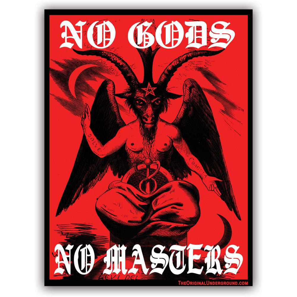No Gods No Masters Sticker - Punk Rock Decal for Laptops, Water Bottles & Skateboards - Rebellious Vinyl Stickers for DIY Decor