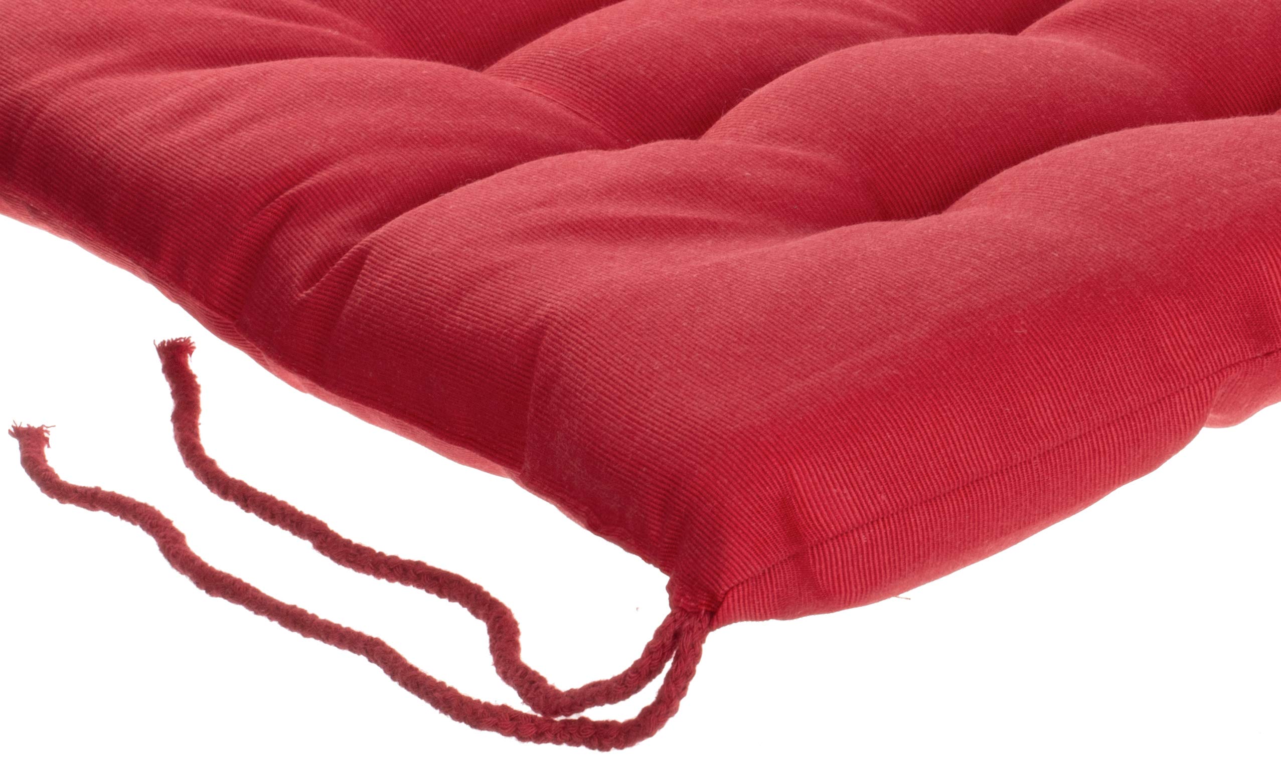Brandsseller 16x16 Inch Square Seat Cushion with Straps - Set of 4 Red Chair Pads for Indoor & Outdoor Use - Perfect for Patio, Dining Chairs, Office, and Garden Furniture