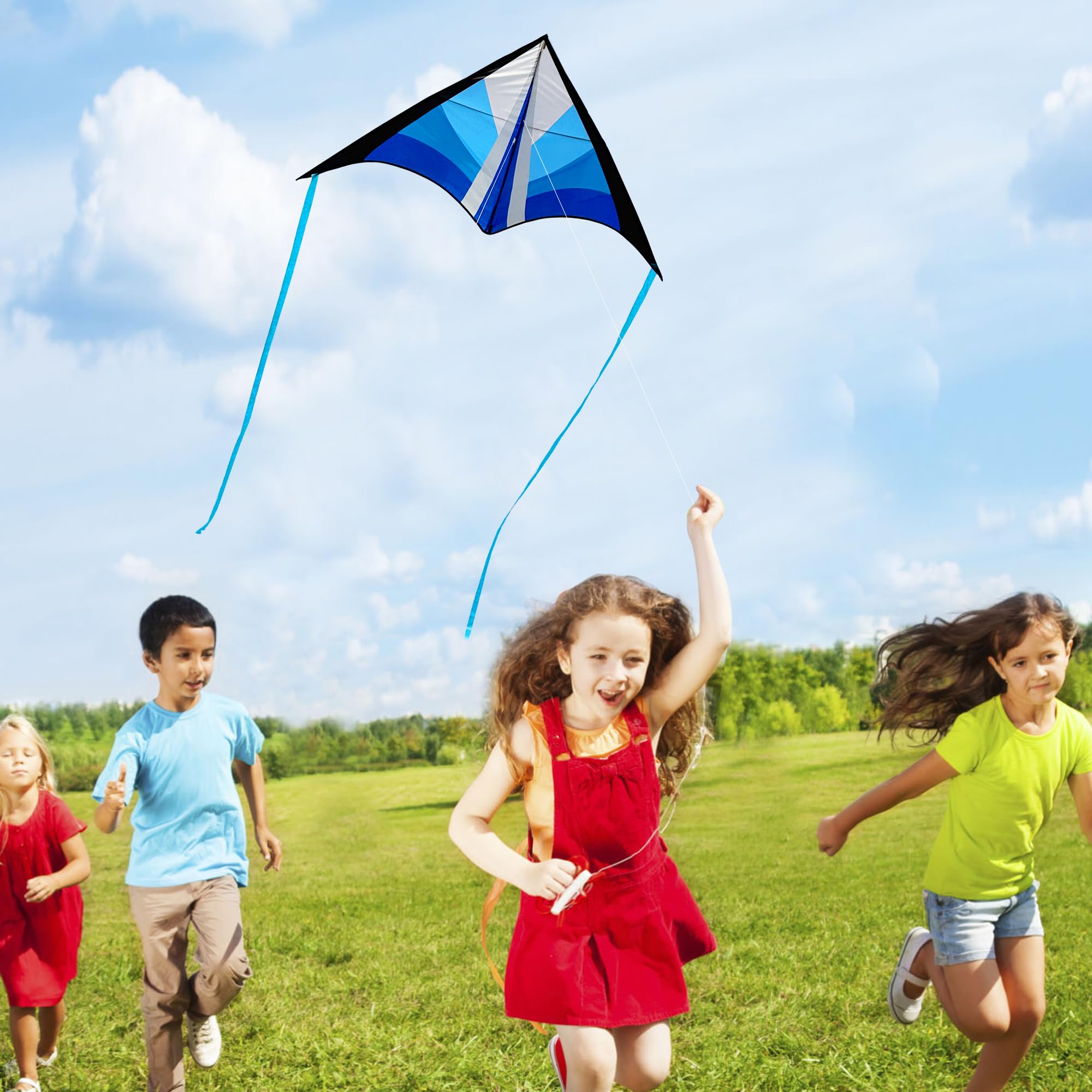 **Delta Kite for Kids & Adults - Easy to Fly Beginner Kite for Ages 4-8, Perfect for Beach, Park, and Outdoor Family Fun**