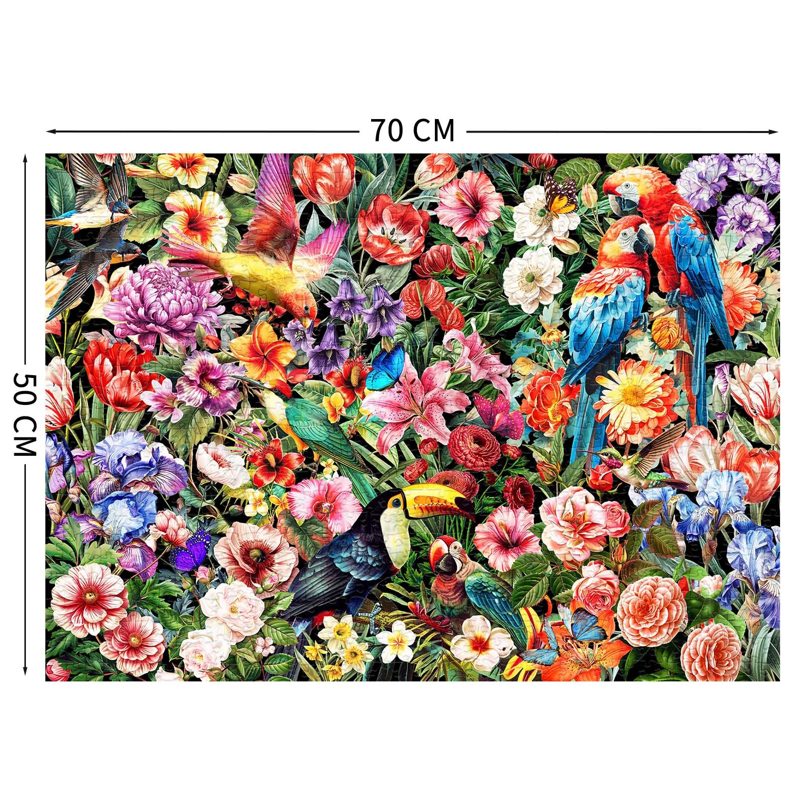 1000 Piece Jigsaw Puzzle for Adults - Challenging Flower & Bird Theme Puzzle Game - Family Fun Activity - Perfect Gift for Women & Men - Great for Relaxation, Stress Relief & Home Decor