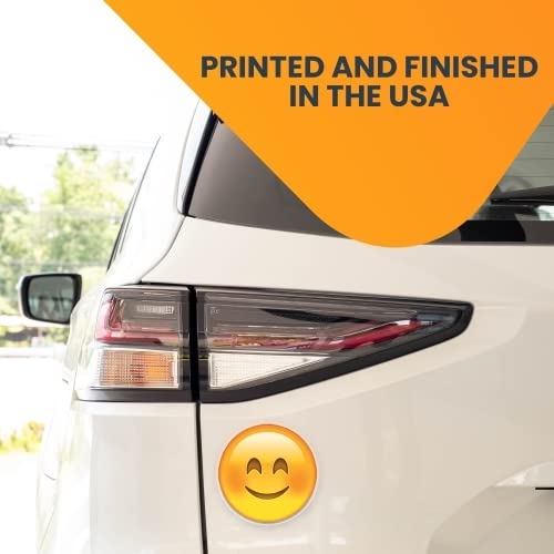 5 Inch Smiley Face Emoticon Magnet Decal - Happy Smile Cute Self-Expression Decorative Fridge Magnet for Car, Truck, Whiteboard & Any Magnetic Surface | USA Made | Perfect for Home, Office & School Decor