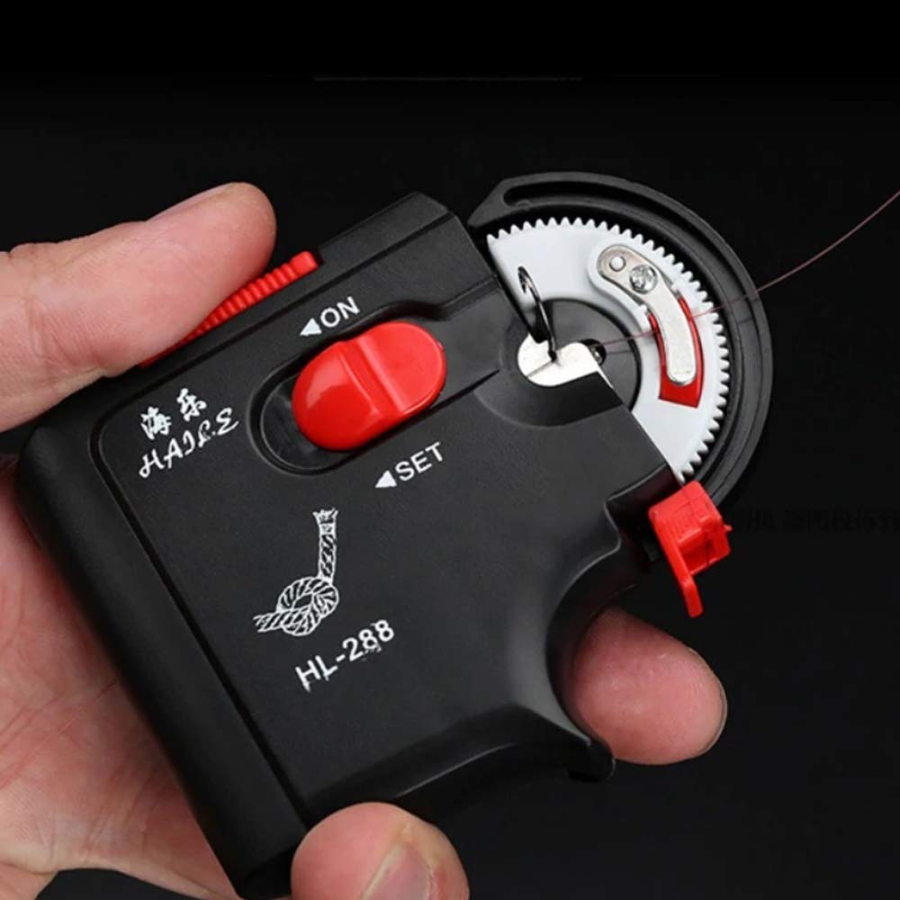 Automatic Portable Electric Fishing Hook Tier Machine - Fast & Easy Fishing Hook Tying Tool for Freshwater & Saltwater Fishing - Perfect for Anglers, Beginners & Professionals (Black) - Use for Bass, Trout, Salmon & More