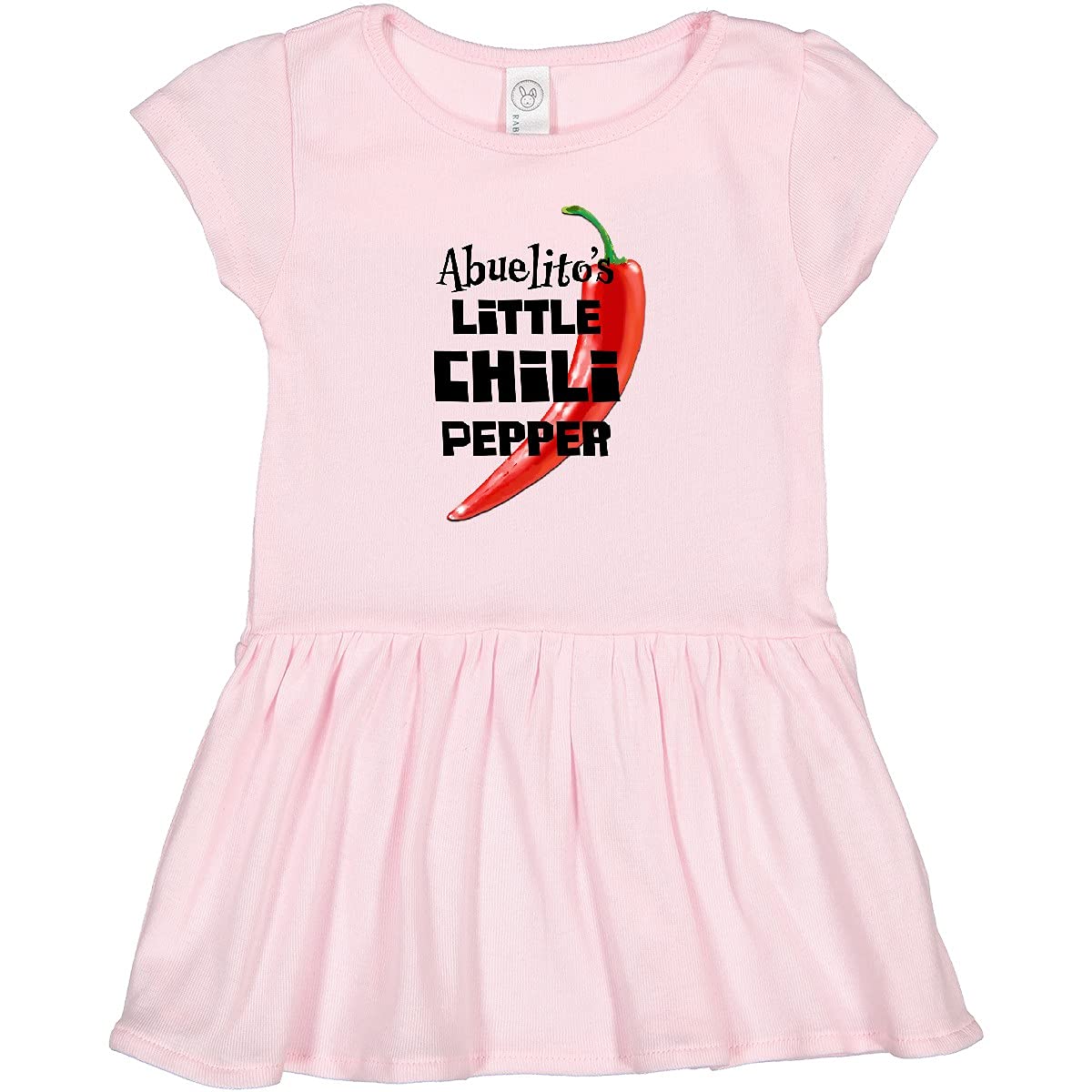 Inktastic Abuelito's Little Chili Pepper Toddler Dress - Cute & Comfortable Baby Girl Outfit for Casual Wear, Family Photos & Special Occasions