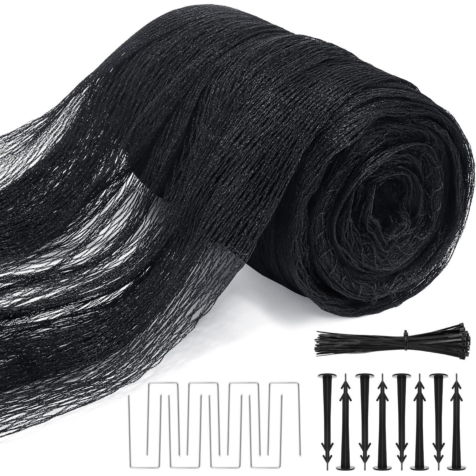 8 X 100 Ft Heavy Duty Garden Netting - 5/8in Mesh Bird Barrier for Vegetable Gardens, Fruit Trees & Blueberry Bushes | Reusable Poultry Netting Protects Against Birds, Deer, Rabbits & Cats | Perfect for Chicken Coops, Vineyards & Backyard Farming