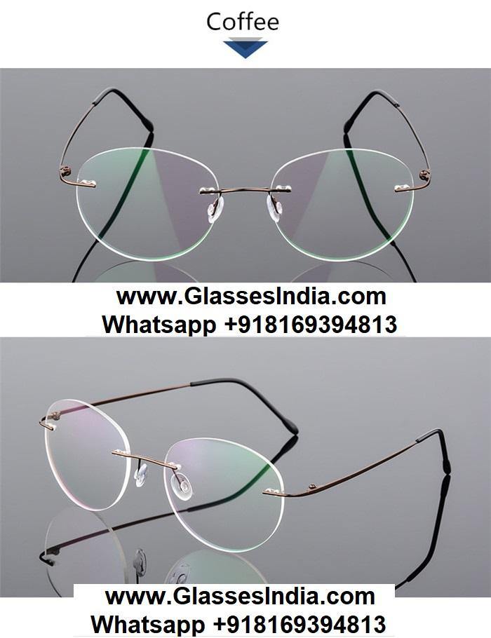 Retro Round Foldable Ultra Light Blue Light Blocking Computer Glasses - Memory Frame Rimless Eyewear for Men & Women - Perfect for Office, Gaming & Screen Time