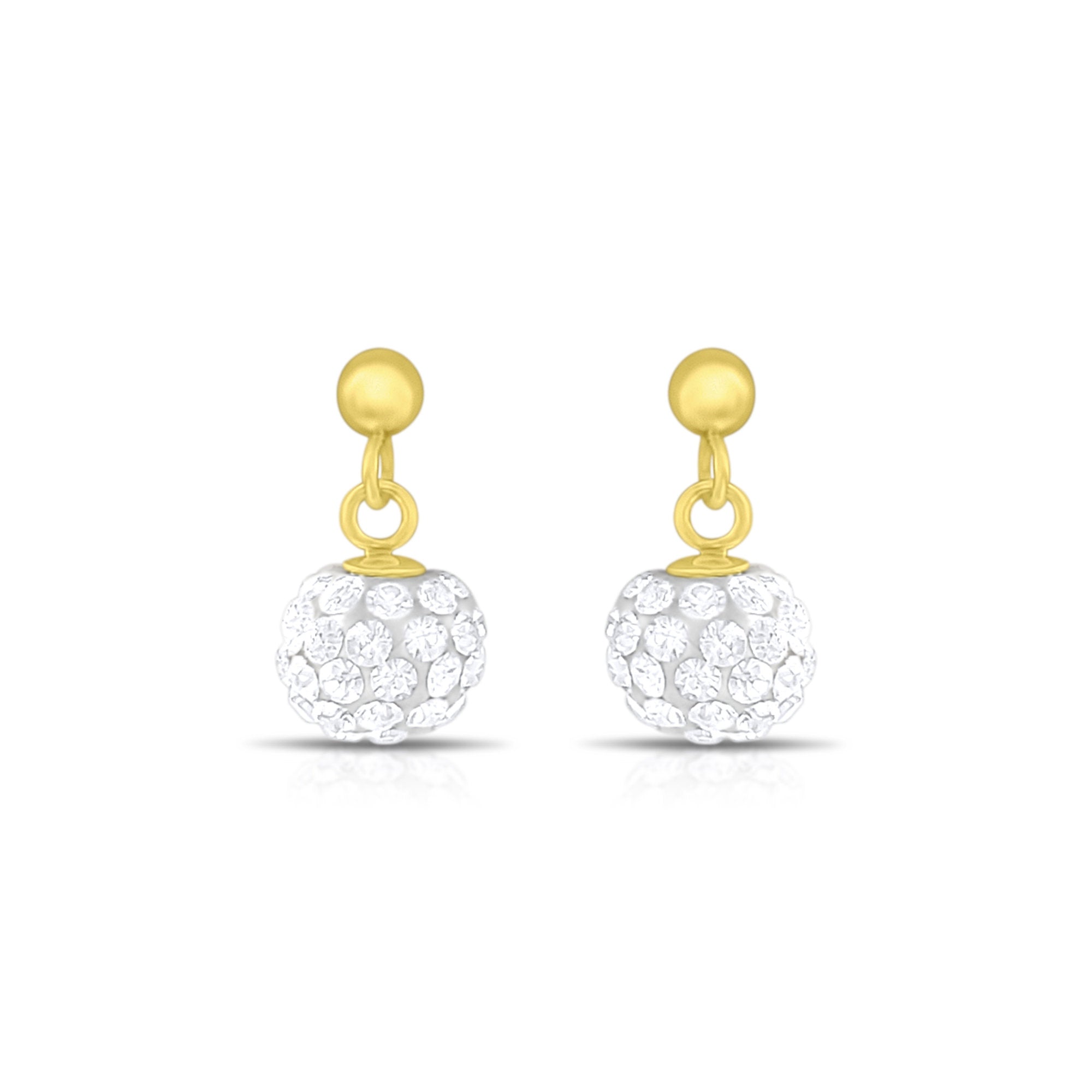 14k Yellow Gold Cubic Zirconia Dangling Earrings for Women | Elegant CZ Drop Earrings for Party, Wedding & Special Occasions