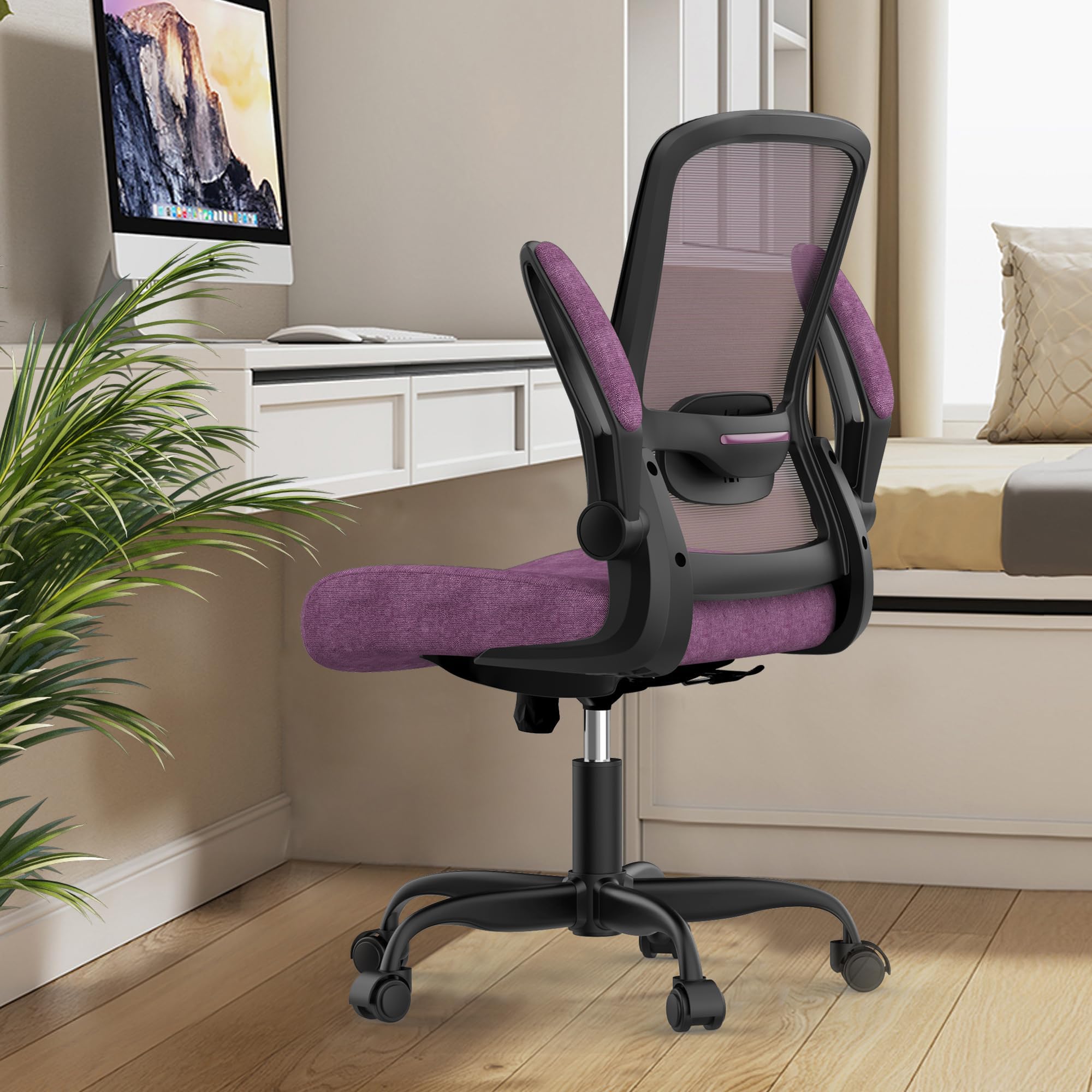 Ergonomic Office Chair with Adjustable Lumbar Support & Flip-Up Armrests - High Back Mesh Computer Desk Chair, BIFMA Certified Task Chair for Home Office | Perfect for Long Work Hours & Video Conferencing