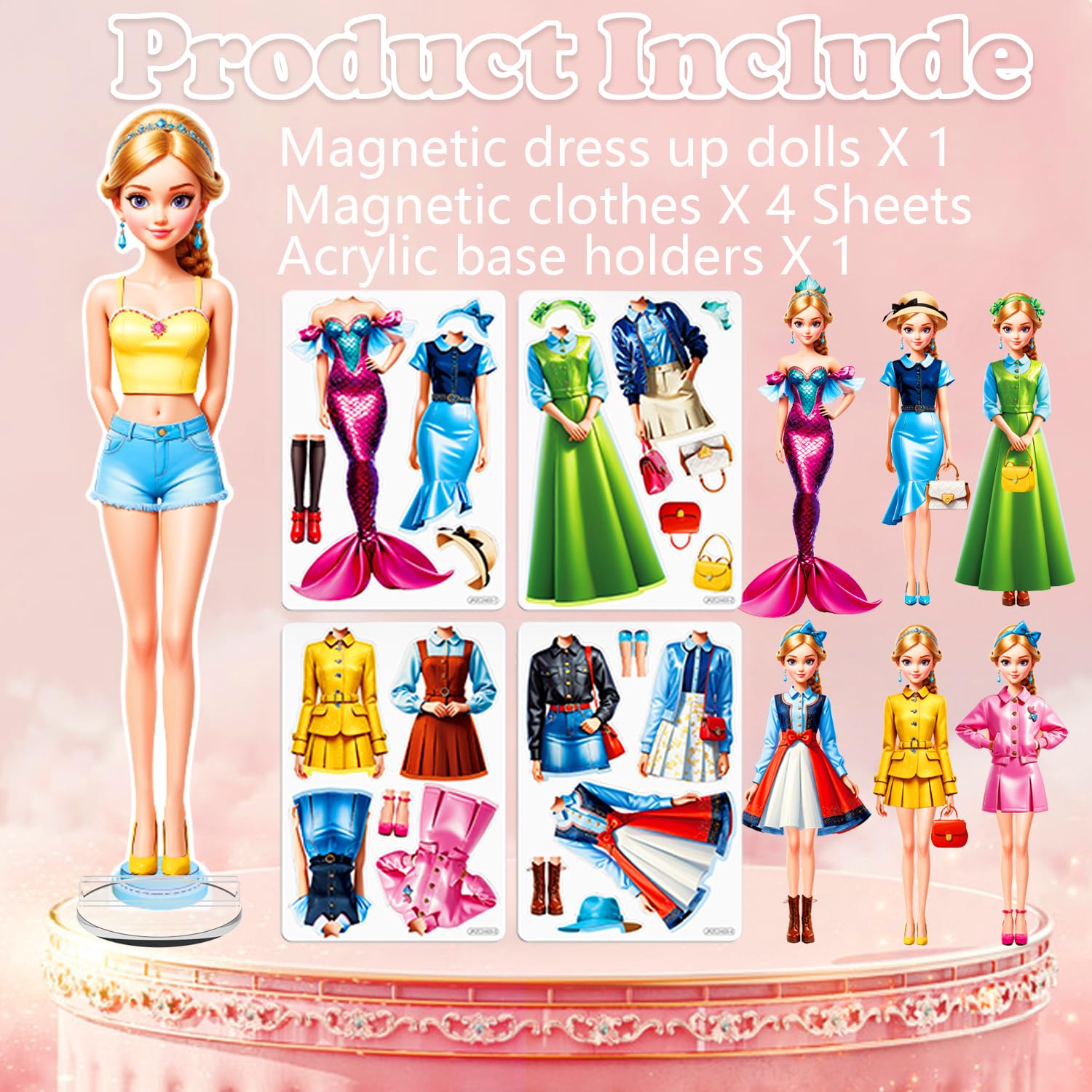 Magnetic Dress Up Doll Set for Girls - Travel & Learning Toy Gift